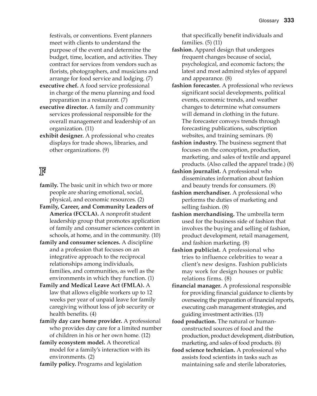 Foundations of Family and Consumer Sciences: Careers Serving Individuals, Families, and Communities, 2nd Edition page 333