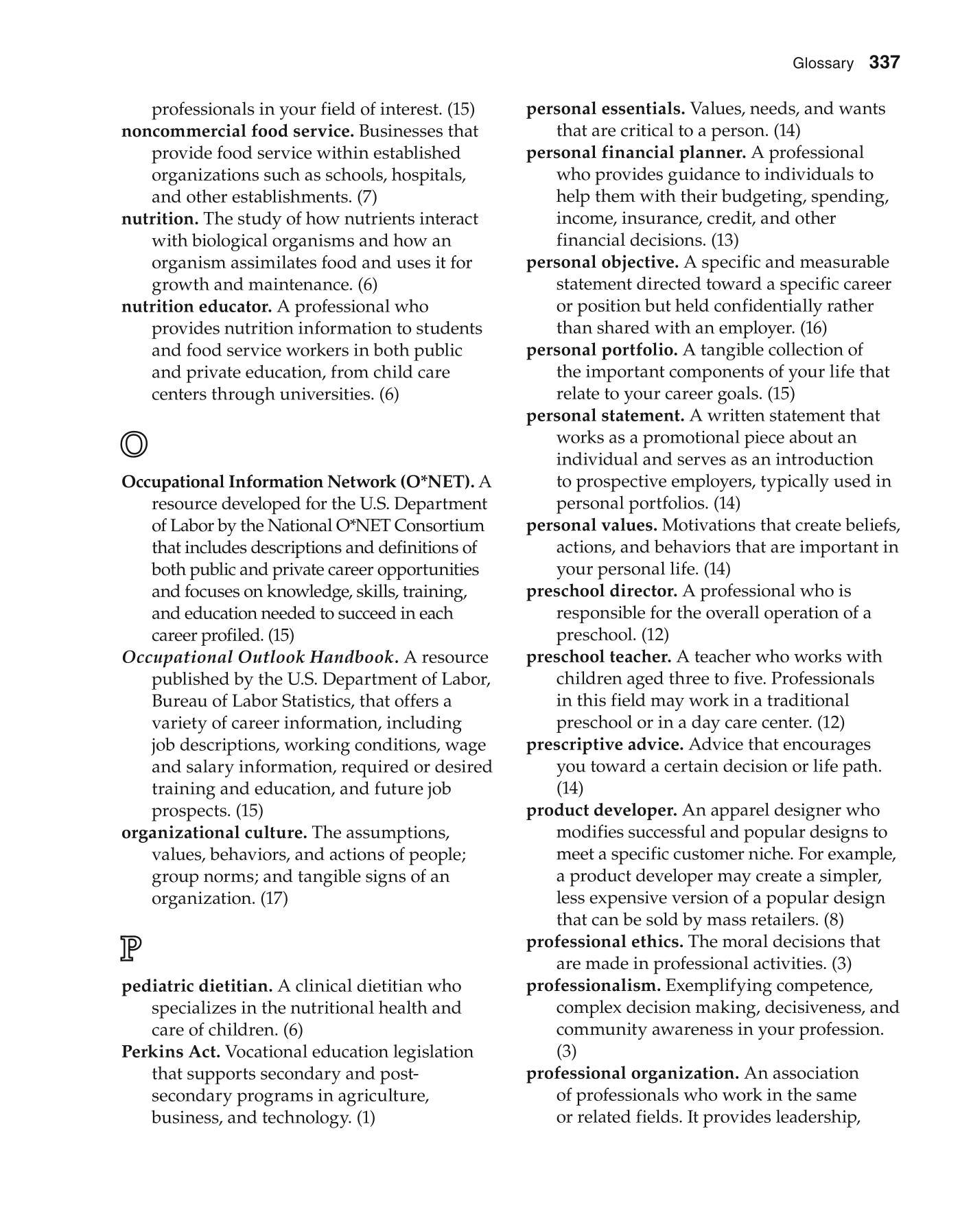 Foundations of Family and Consumer Sciences: Careers Serving Individuals, Families, and Communities, 2nd Edition page 337