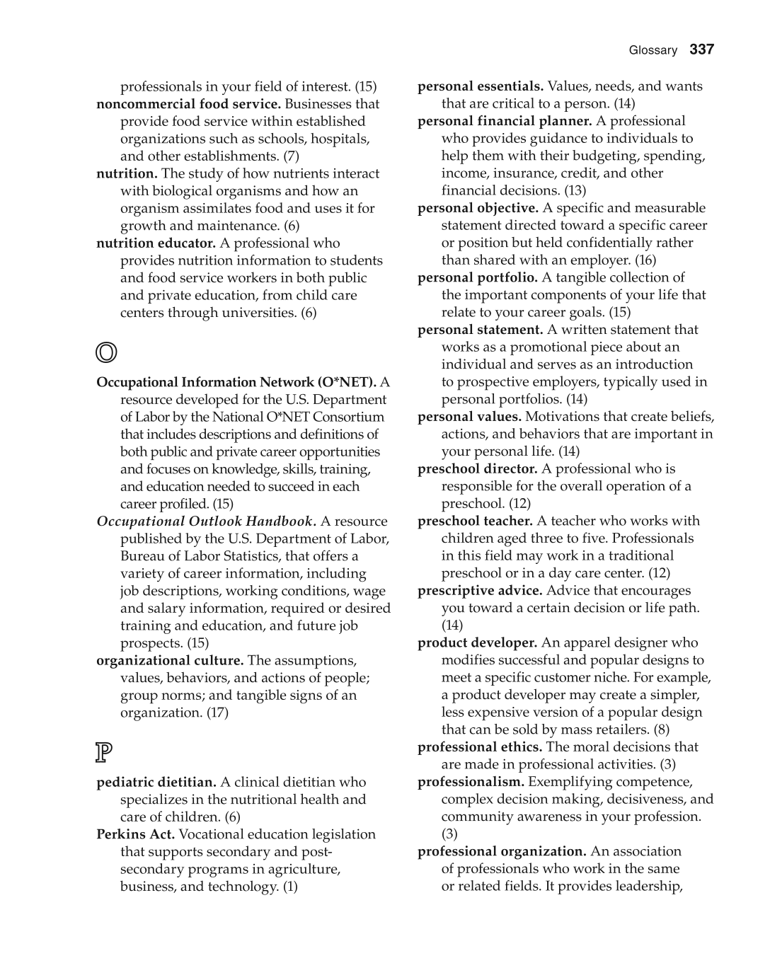 Foundations of Family and Consumer Sciences: Careers Serving Individuals, Families, and Communities, 2nd Edition page 337