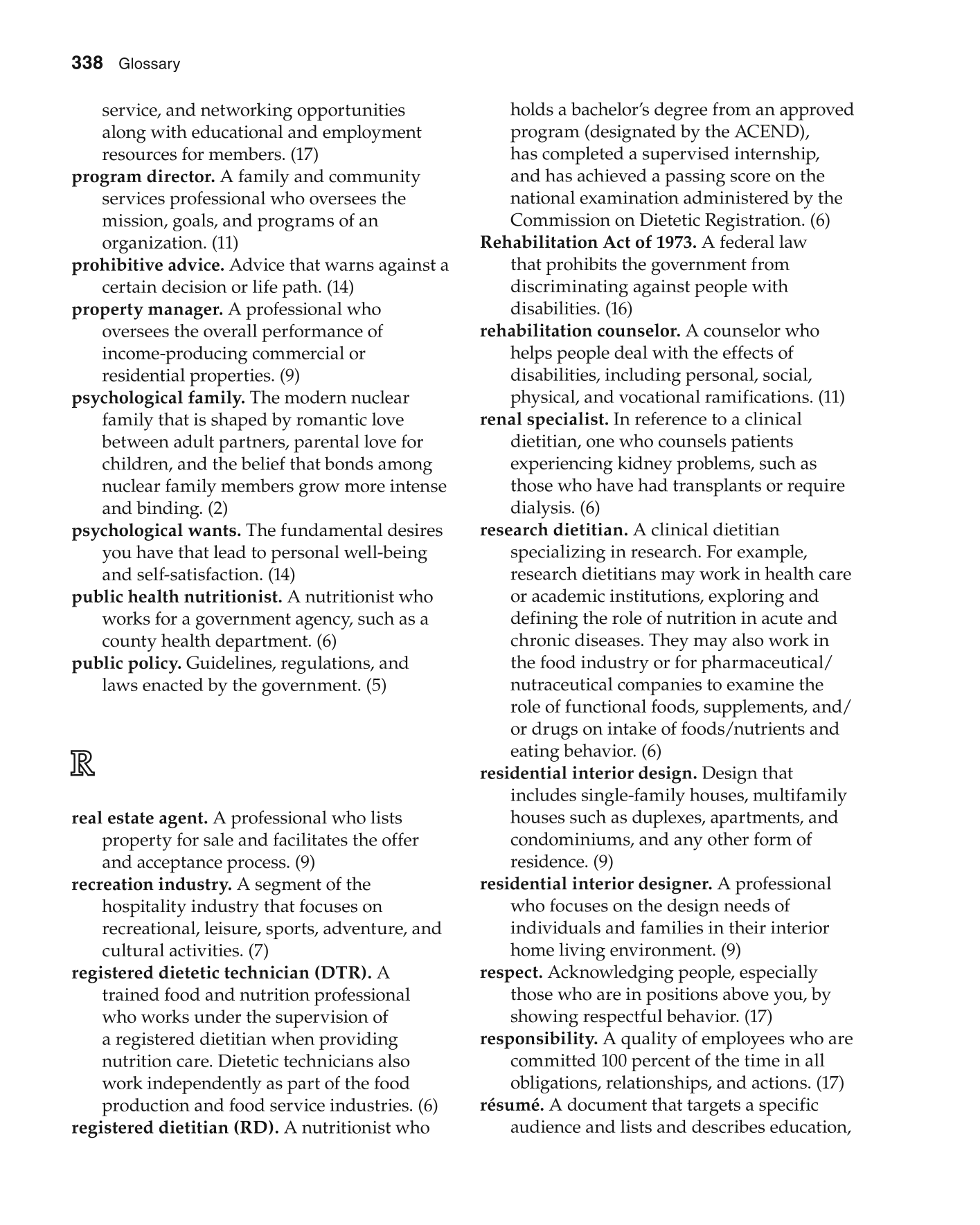 Foundations of Family and Consumer Sciences: Careers Serving Individuals, Families, and Communities, 2nd Edition page 338