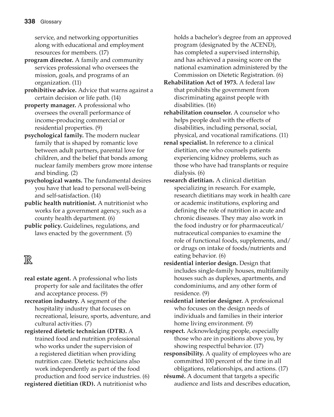 Foundations of Family and Consumer Sciences: Careers Serving Individuals, Families, and Communities, 2nd Edition page 338