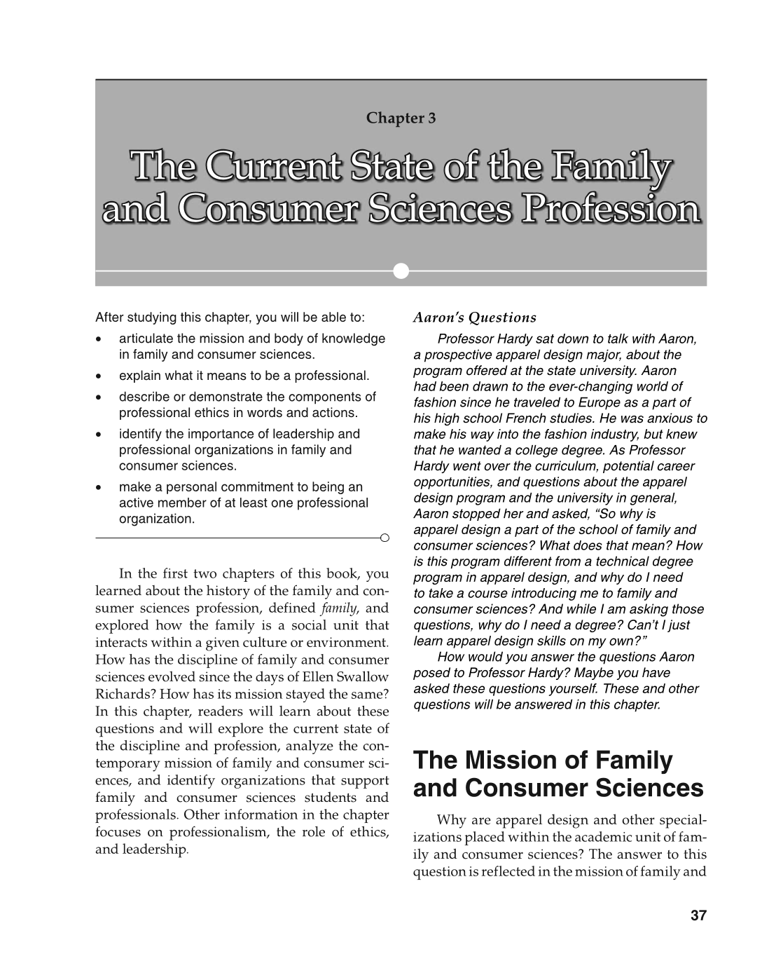 Foundations of Family and Consumer Sciences: Careers Serving Individuals, Families, and Communities, 2nd Edition page 37