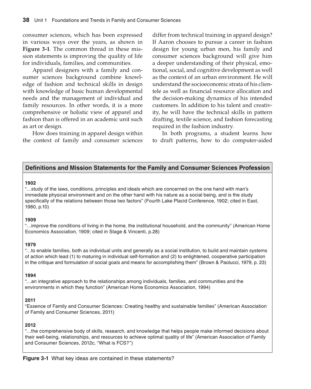Foundations of Family and Consumer Sciences: Careers Serving Individuals, Families, and Communities, 2nd Edition page 38