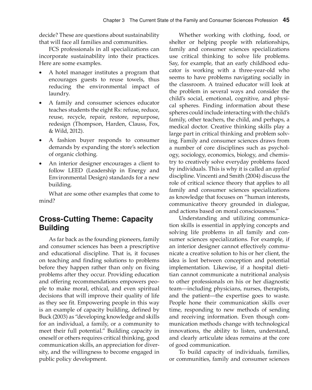 Foundations of Family and Consumer Sciences: Careers Serving Individuals, Families, and Communities, 2nd Edition page 45