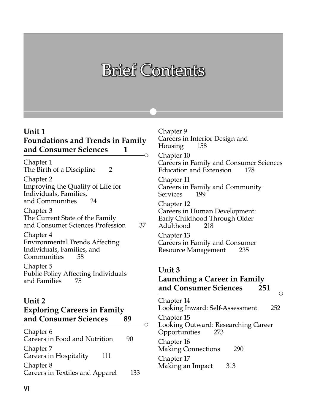 Foundations of Family and Consumer Sciences: Careers Serving Individuals, Families, and Communities, 2nd Edition page VI