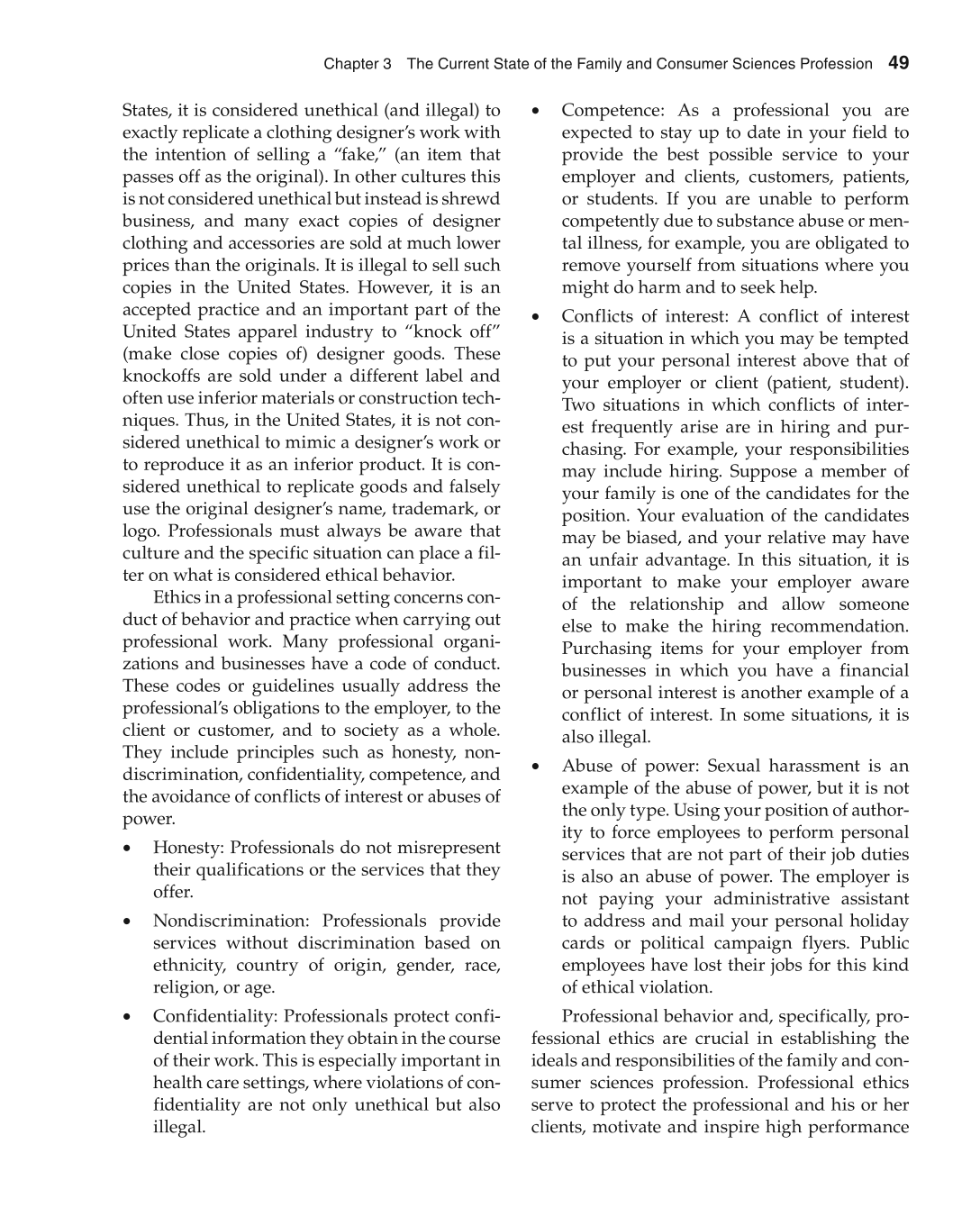 Foundations of Family and Consumer Sciences: Careers Serving Individuals, Families, and Communities, 2nd Edition page 49