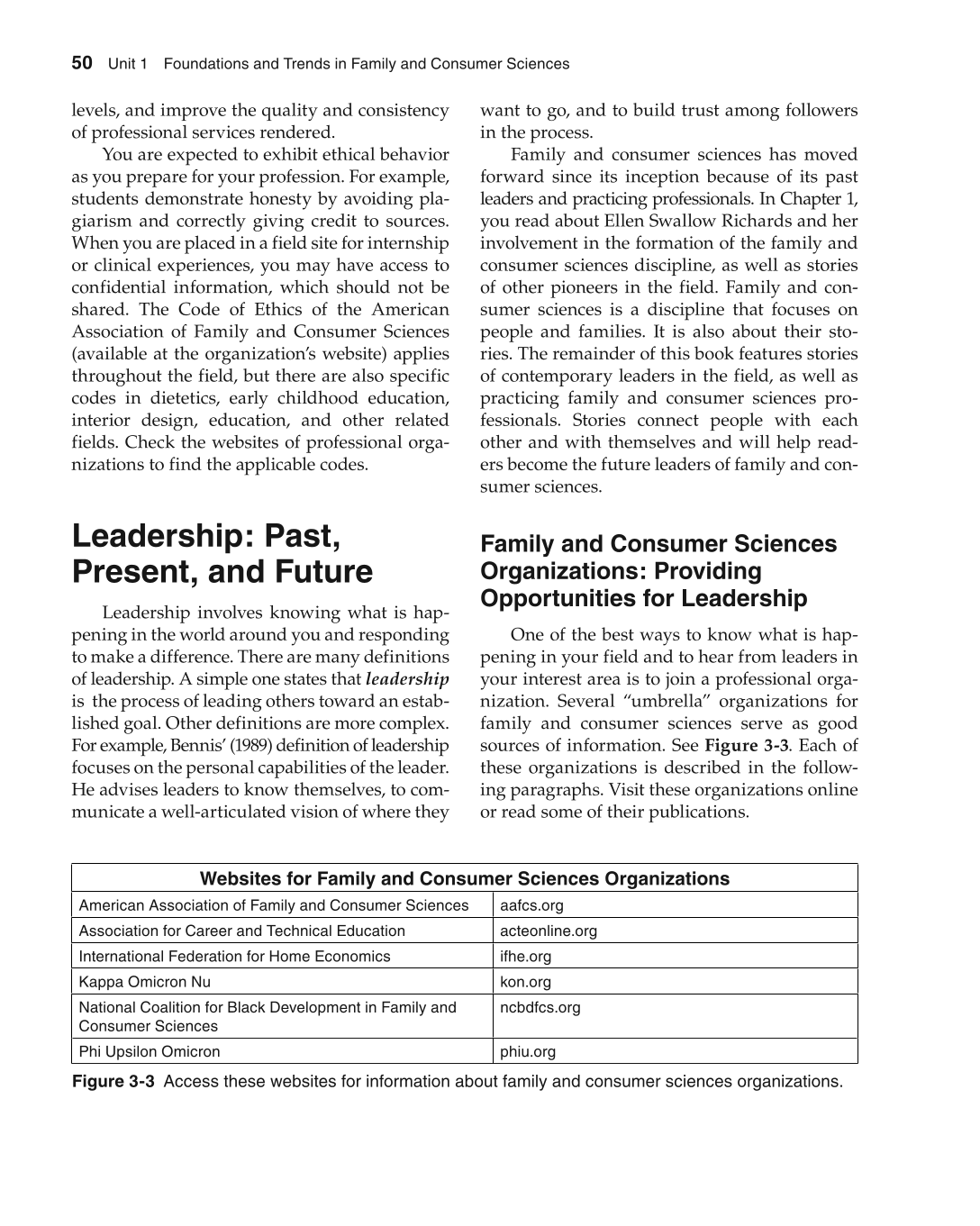 Foundations of Family and Consumer Sciences: Careers Serving Individuals, Families, and Communities, 2nd Edition page 50