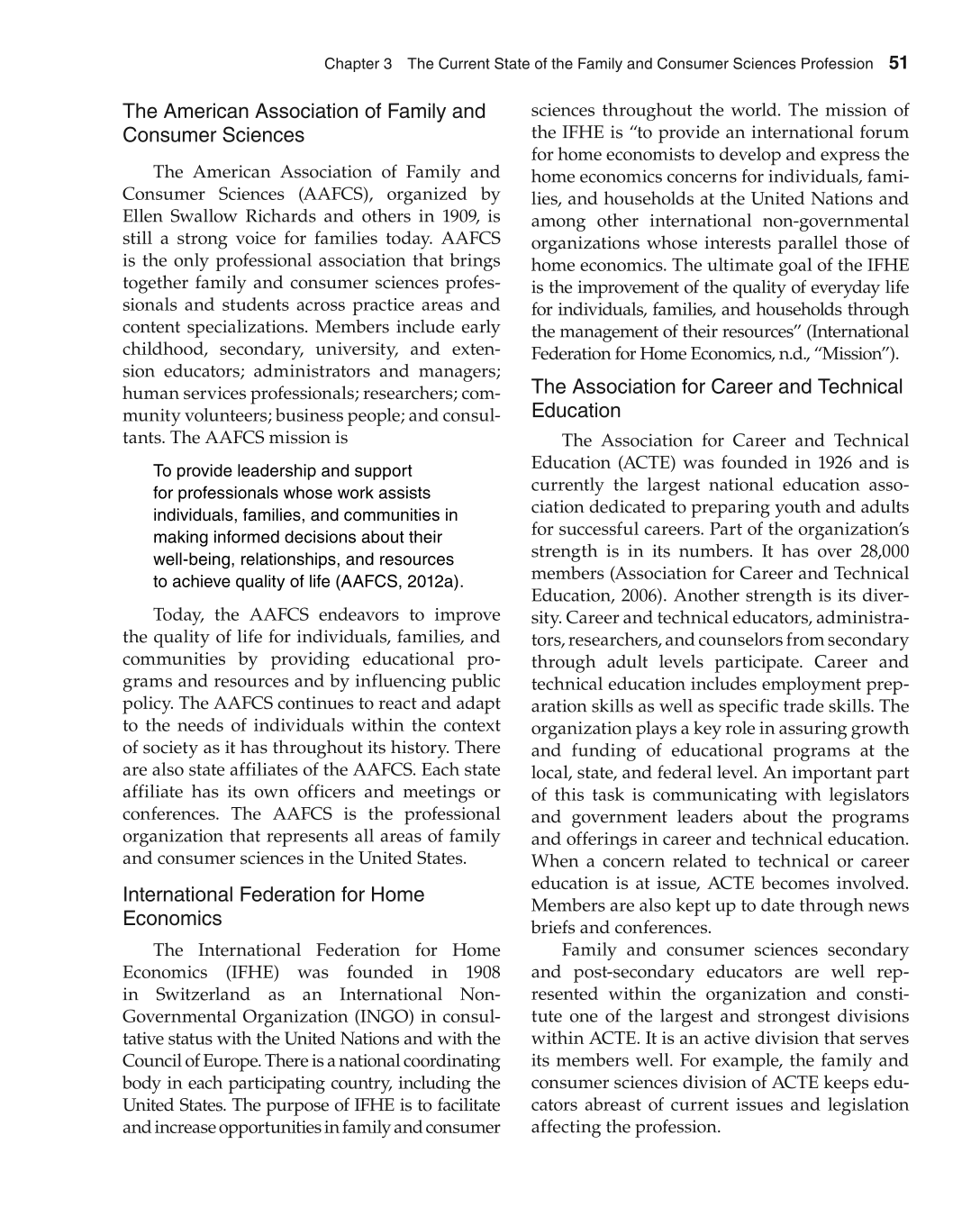 Foundations of Family and Consumer Sciences: Careers Serving Individuals, Families, and Communities, 2nd Edition page 51