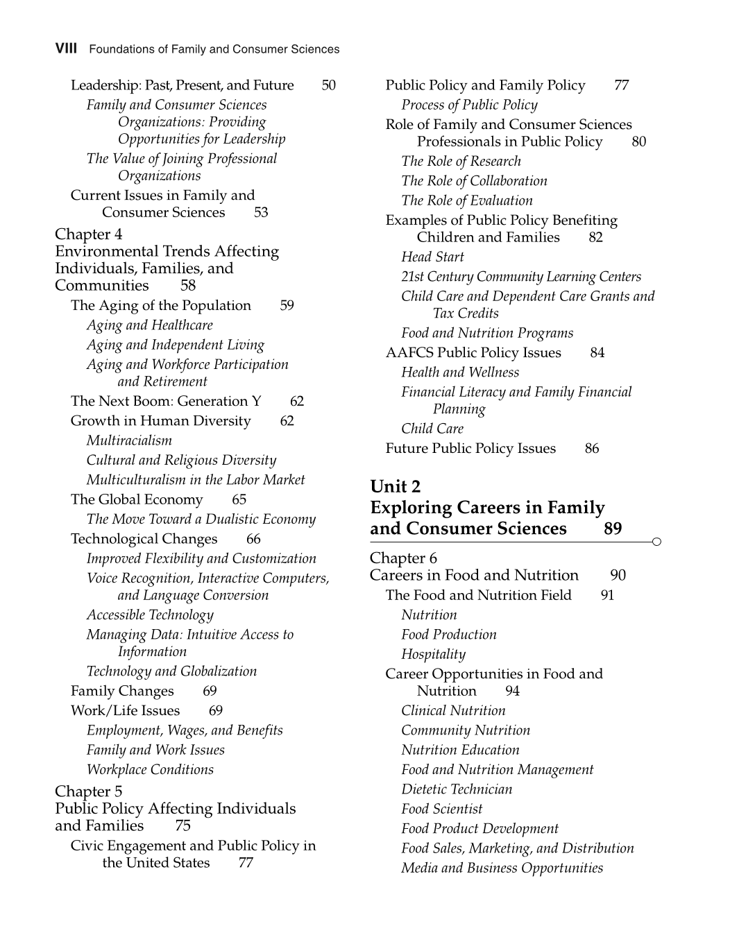 Foundations of Family and Consumer Sciences: Careers Serving Individuals, Families, and Communities, 2nd Edition page VIII