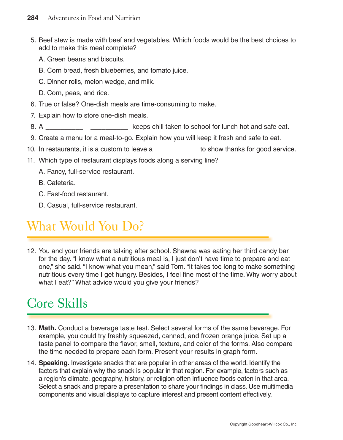 Adventures in Food and Nutrition!, 5th Edition page 284