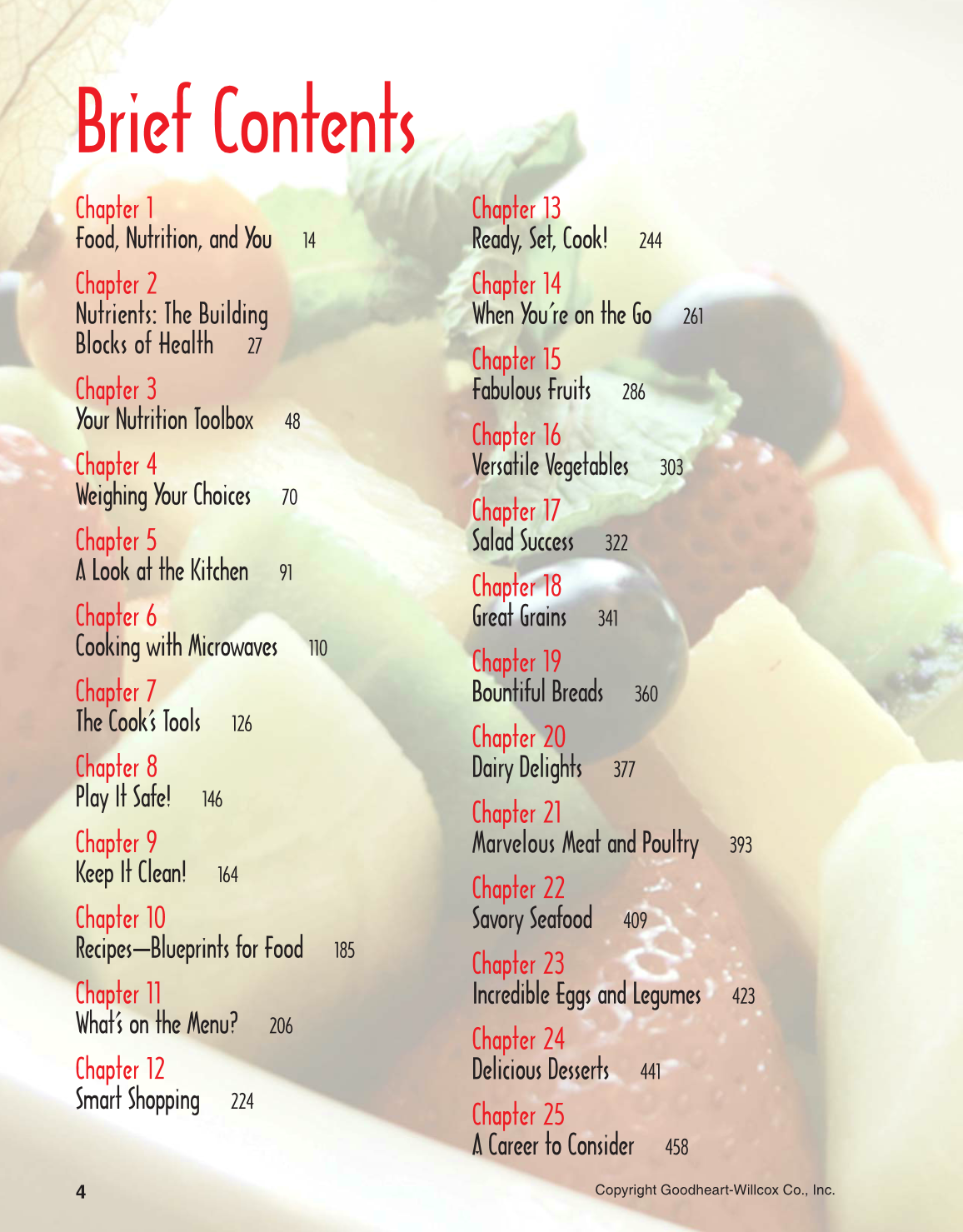 Adventures in Food and Nutrition!, 5th Edition page 4