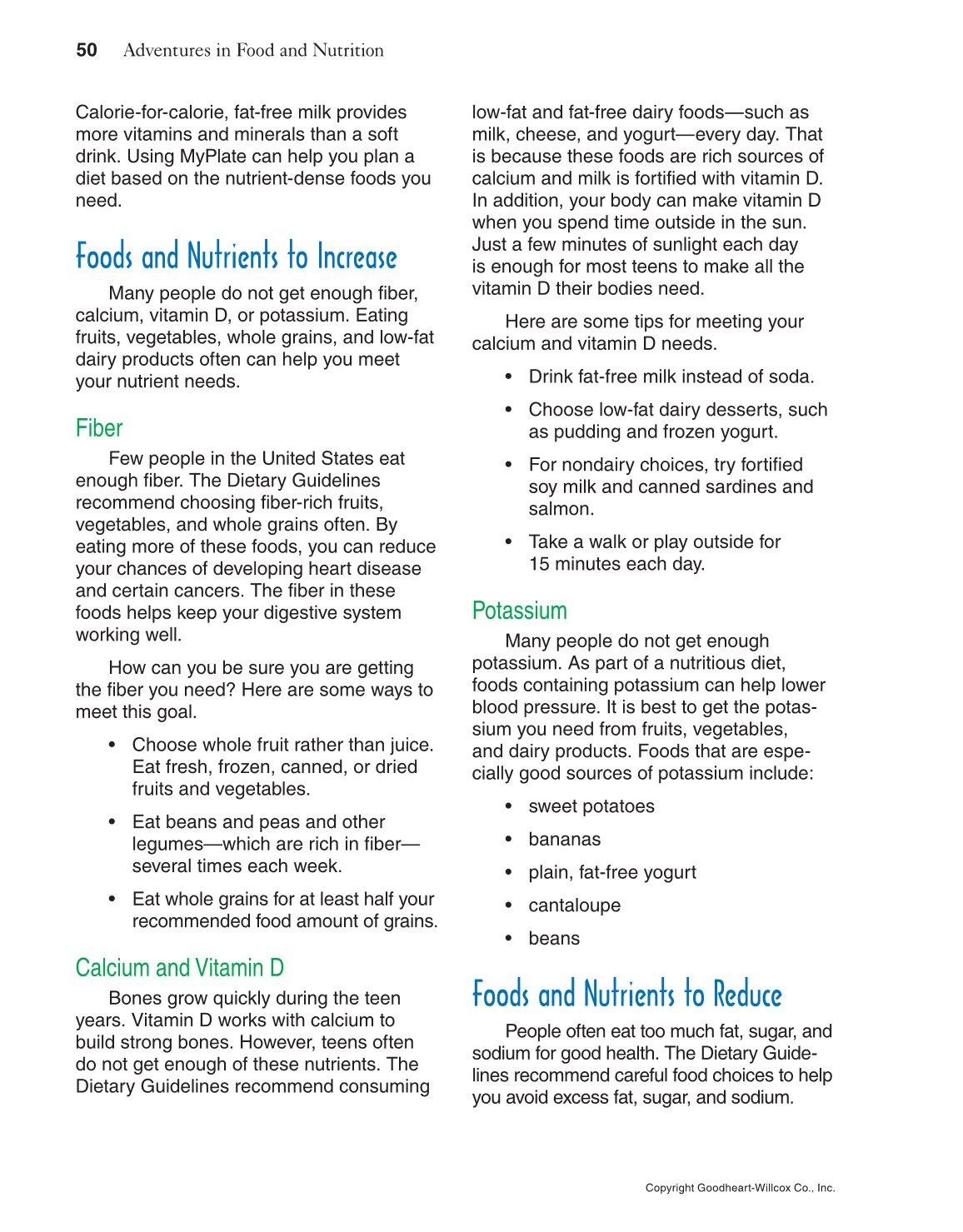 Adventures in Food and Nutrition!, 5th Edition page 50