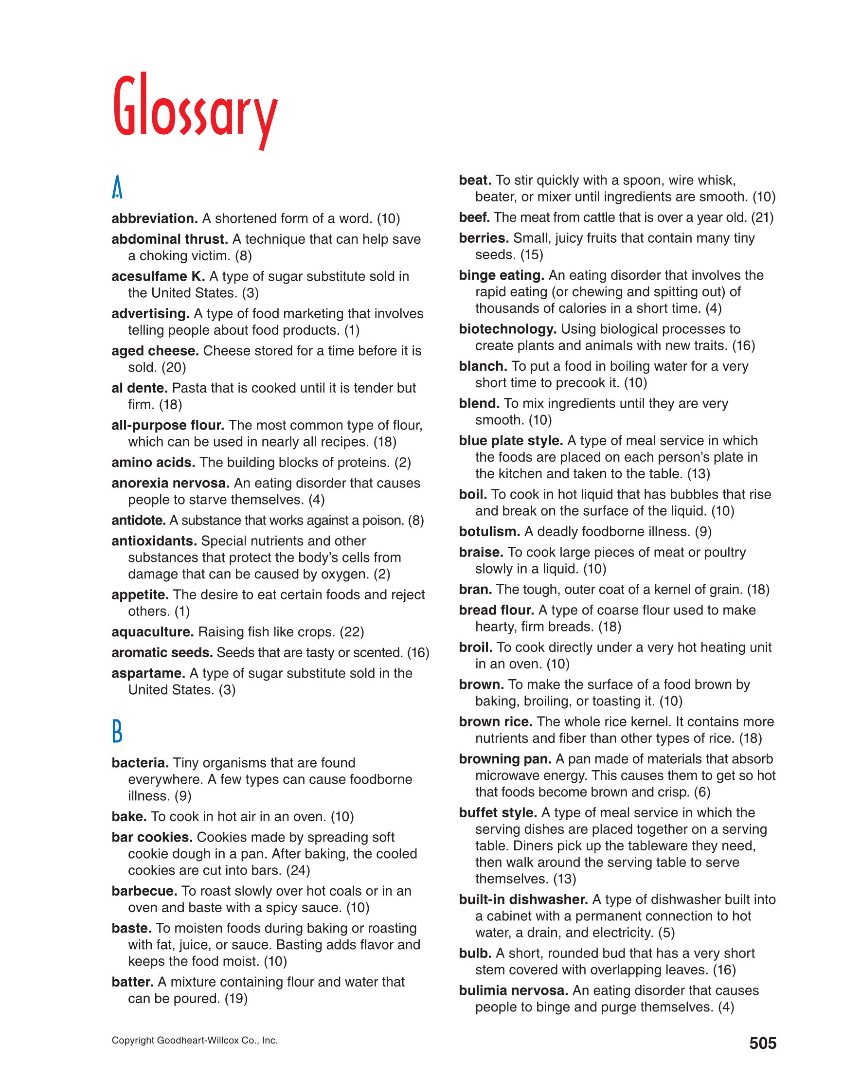 Adventures in Food and Nutrition!, 5th Edition page 505