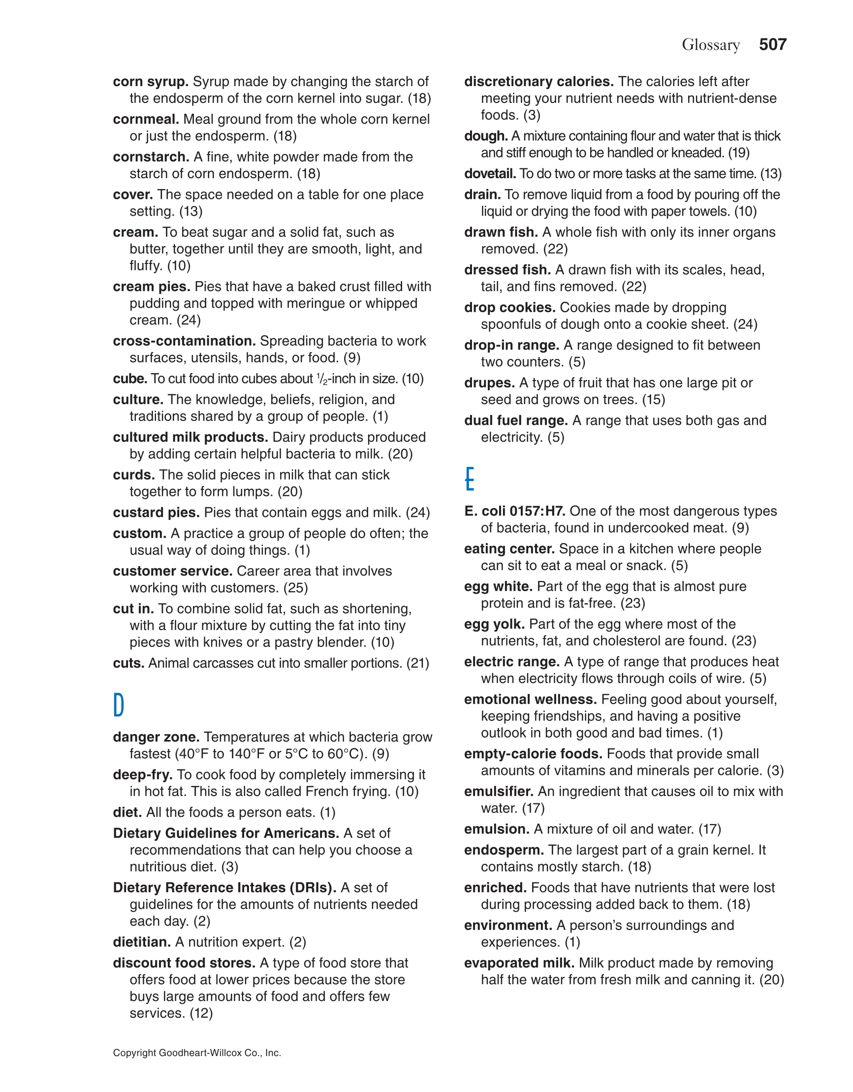 Adventures in Food and Nutrition!, 5th Edition page 507