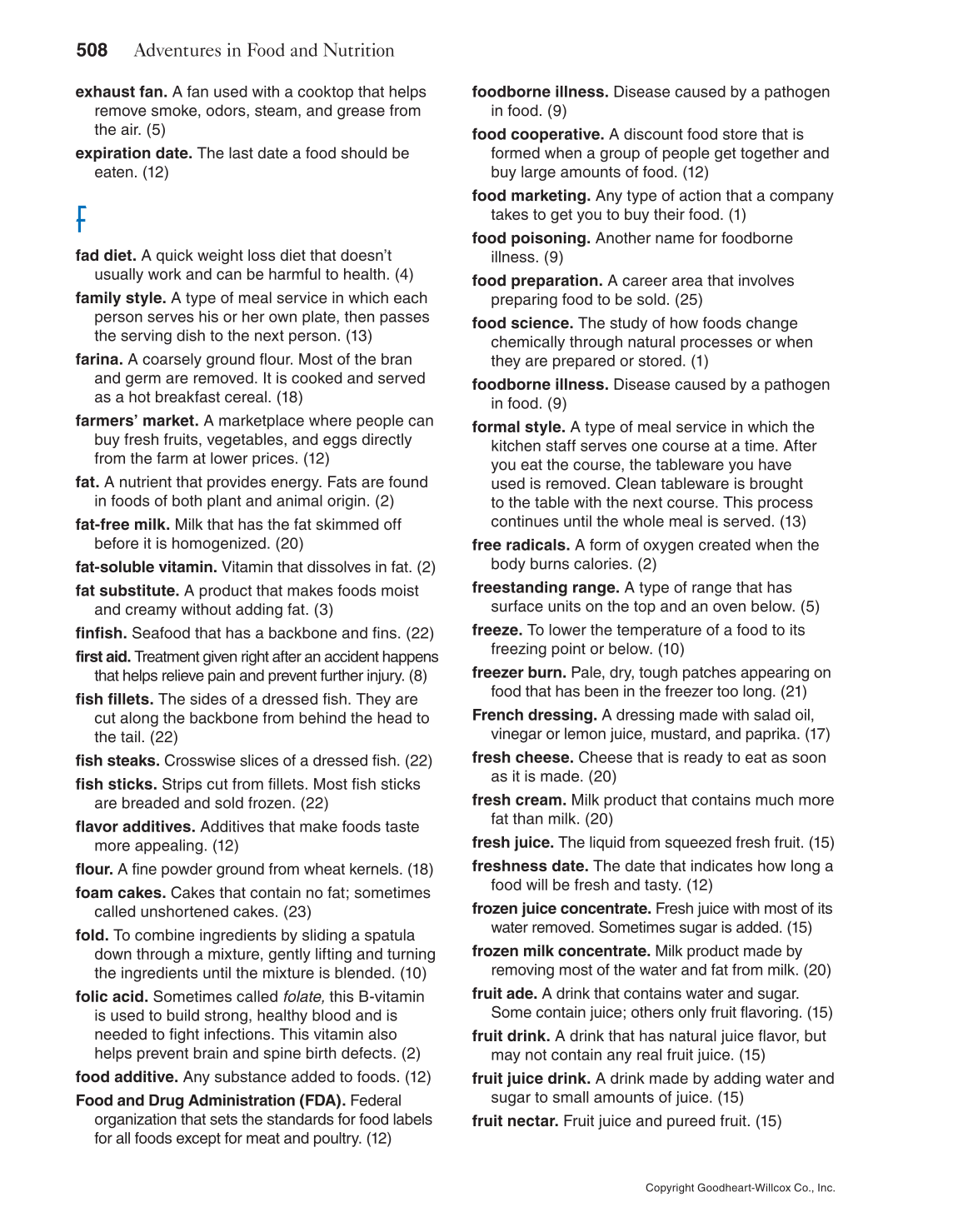 Adventures in Food and Nutrition!, 5th Edition page 508