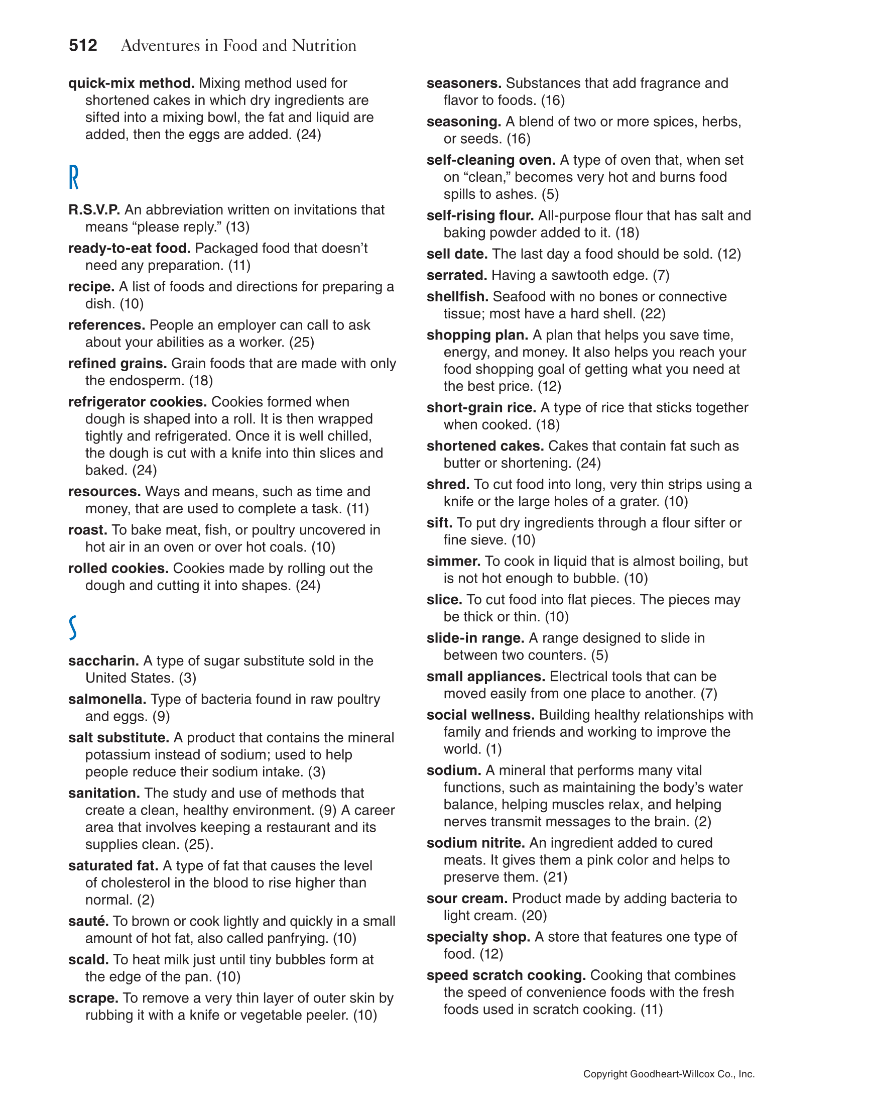 Adventures in Food and Nutrition!, 5th Edition page 512