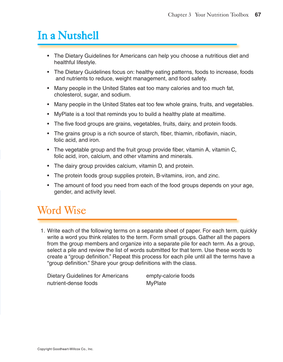Adventures in Food and Nutrition!, 5th Edition page 67