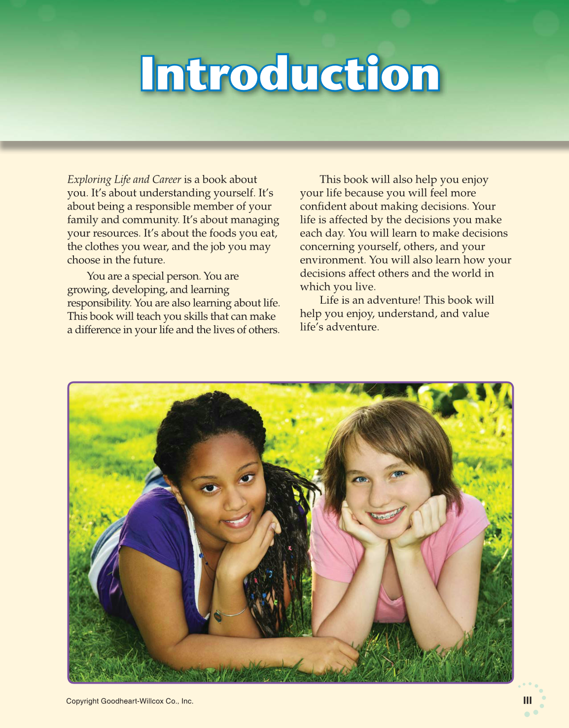 Exploring Life and Career: Introduction to Social Health, 7th Edition page III