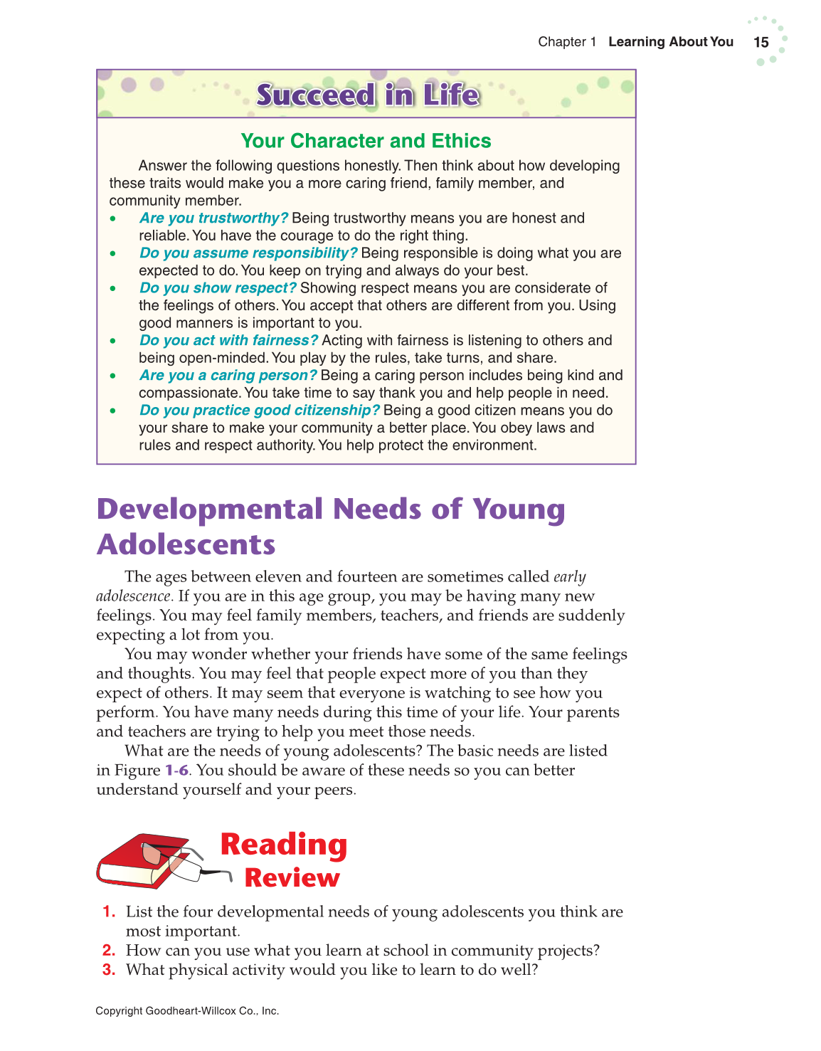 Exploring Life and Career: Introduction to Social Health, 7th Edition page 15
