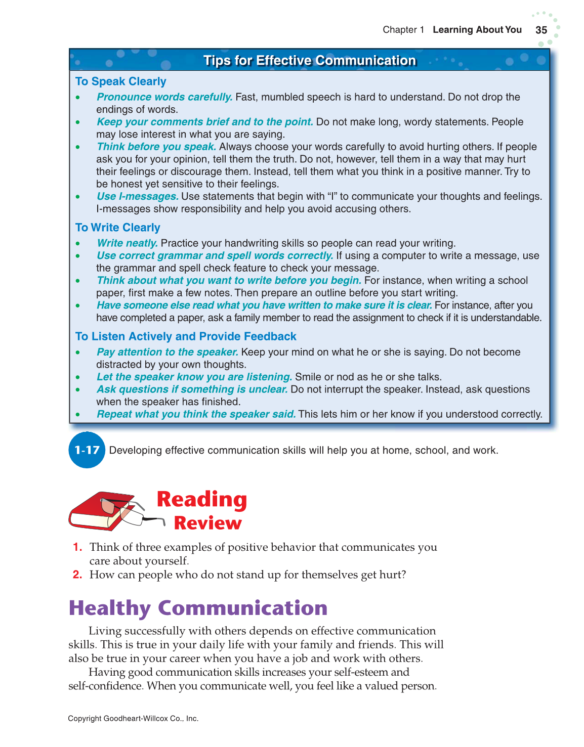 Exploring Life and Career: Introduction to Social Health, 7th Edition page 35