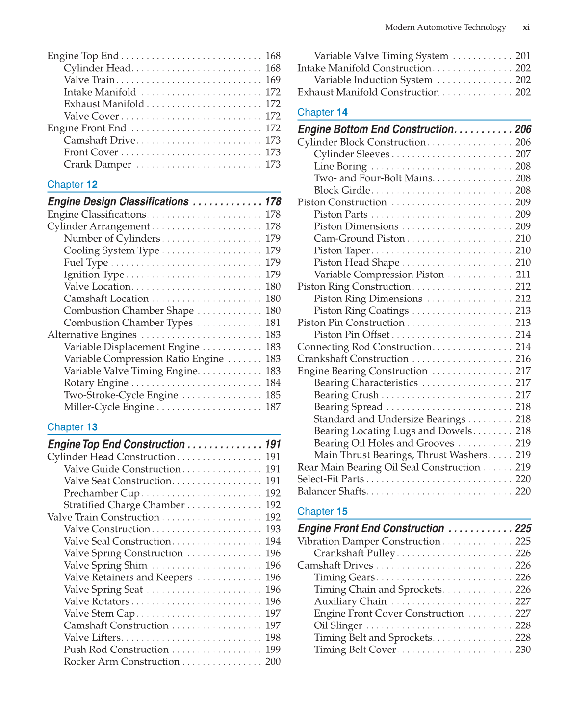 Modern Automotive Technology, 8th Edition page xi