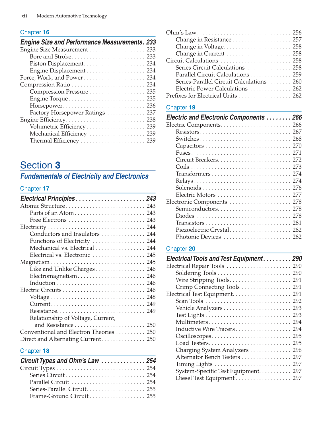 Modern Automotive Technology, 8th Edition page xii