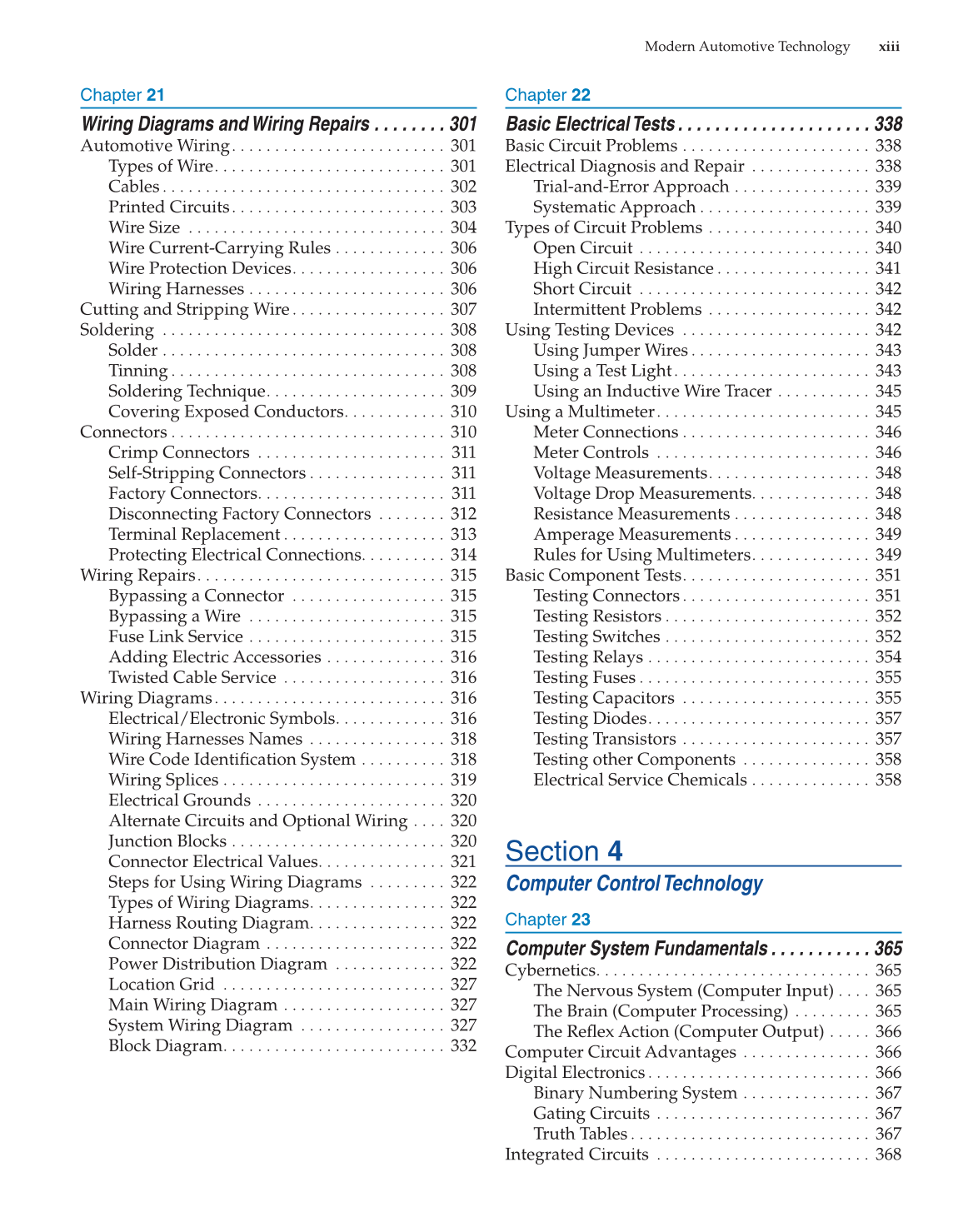 Modern Automotive Technology, 8th Edition page xiii