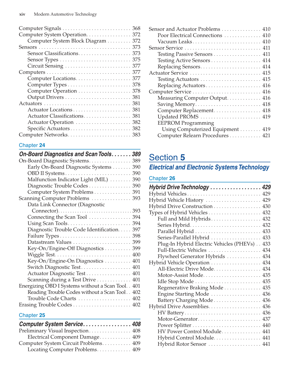 Modern Automotive Technology, 8th Edition page xiv