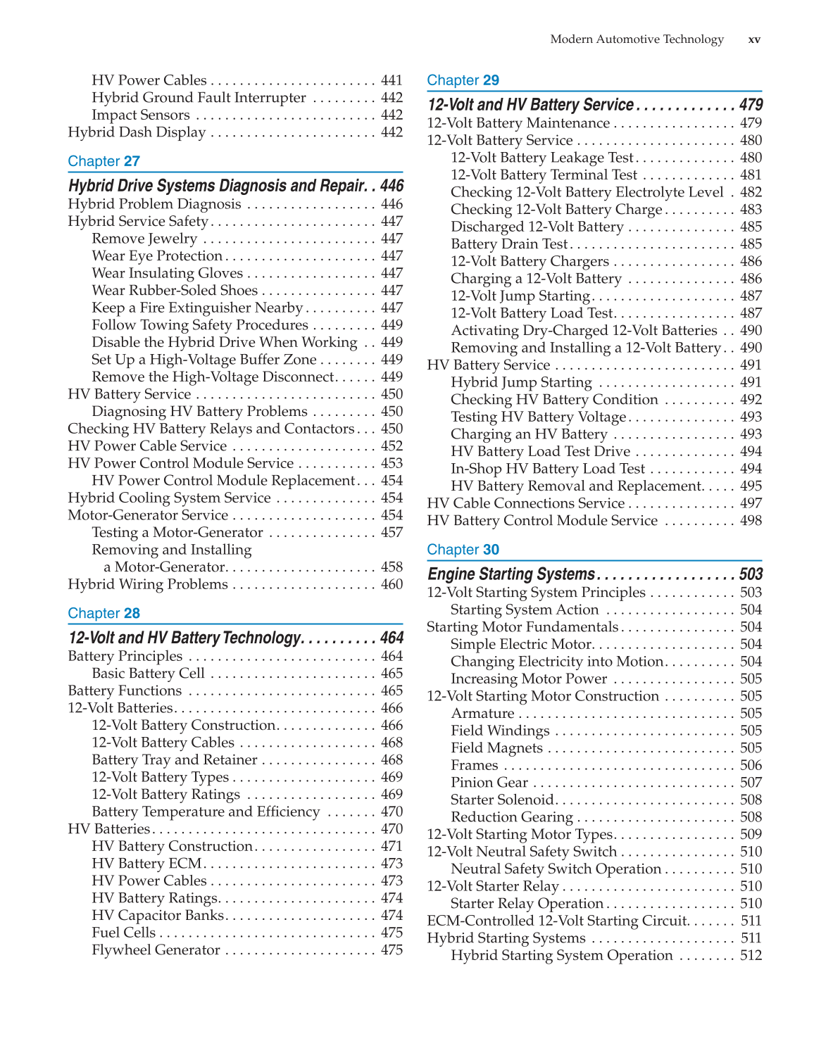 Modern Automotive Technology, 8th Edition page xv