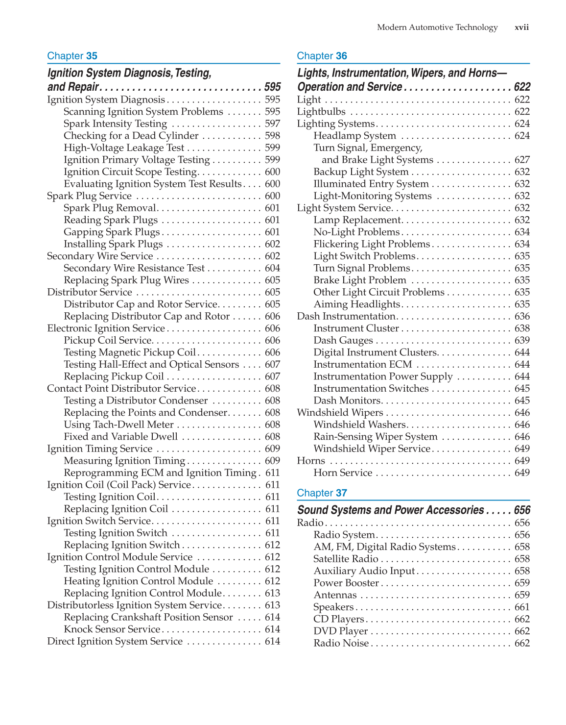 Modern Automotive Technology, 8th Edition page xvii