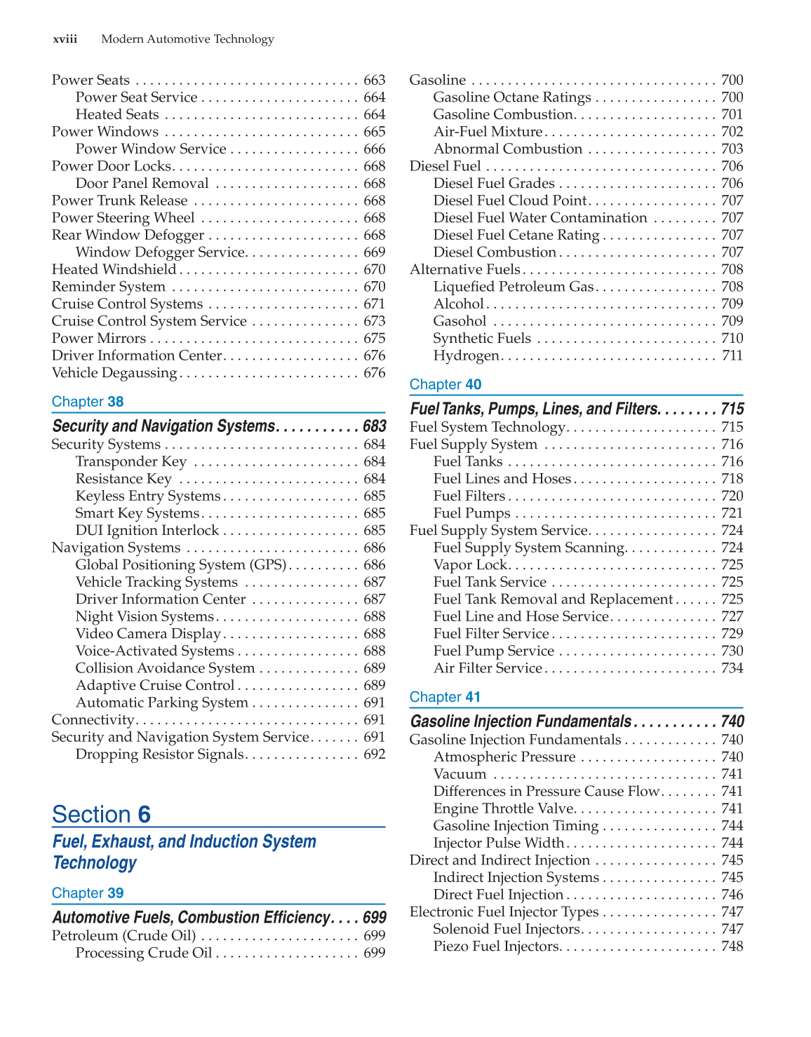 Modern Automotive Technology, 8th Edition page xviii