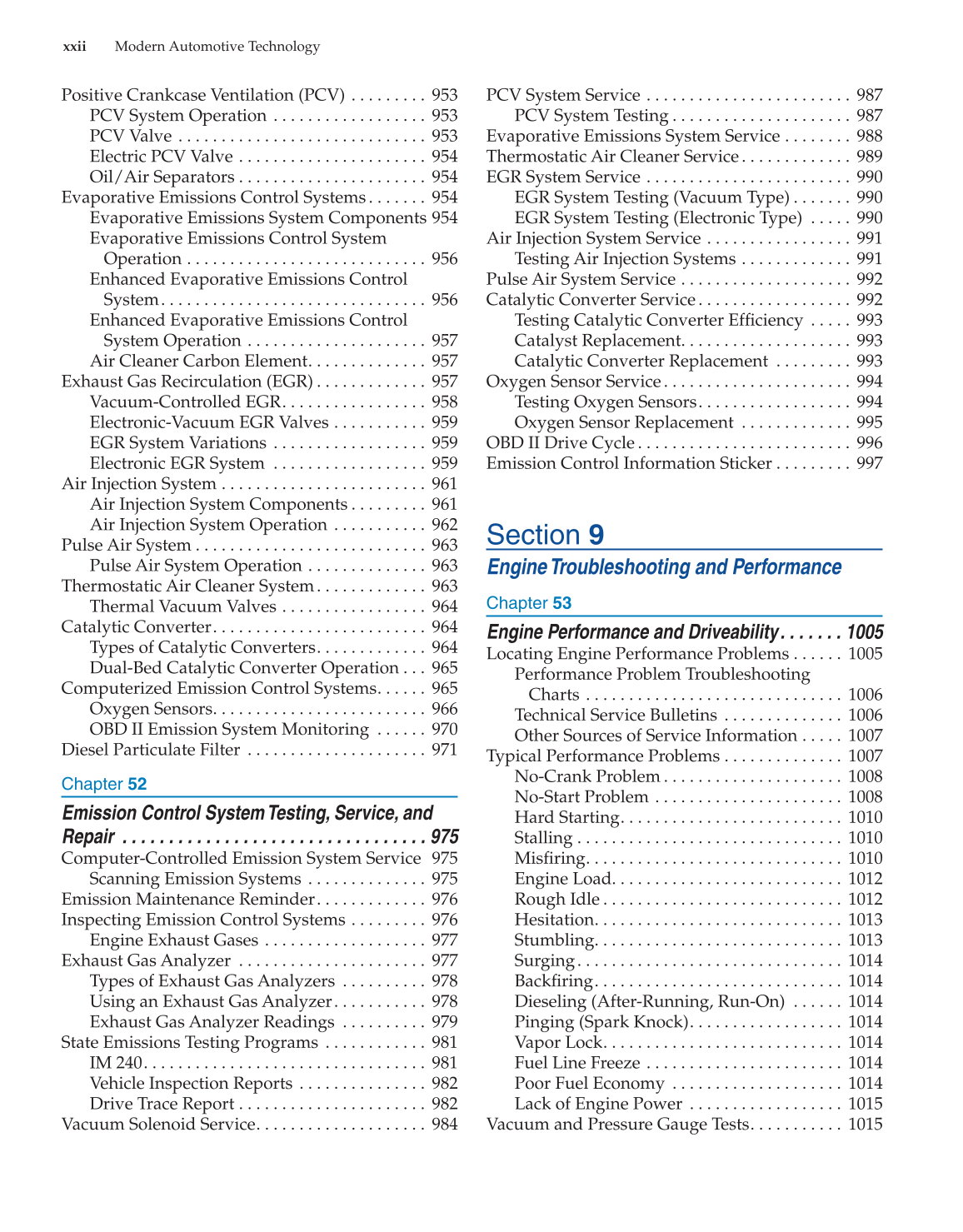 Modern Automotive Technology, 8th Edition page xxii
