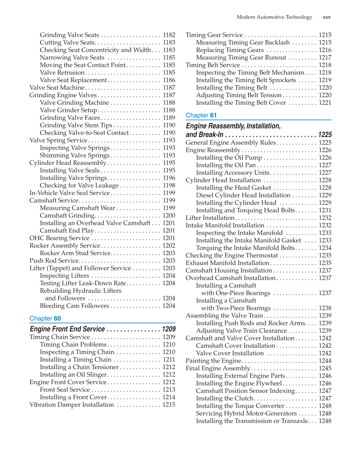 Modern Automotive Technology, 8th Edition page xxv