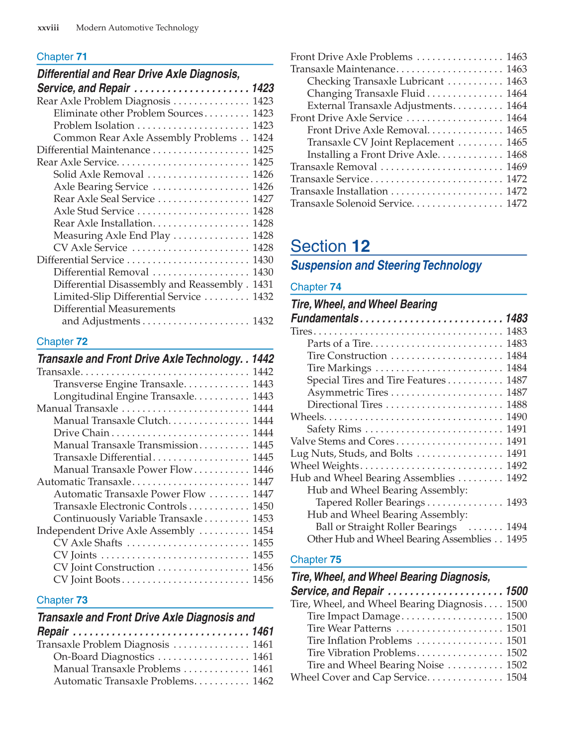 Modern Automotive Technology, 8th Edition page xxviii