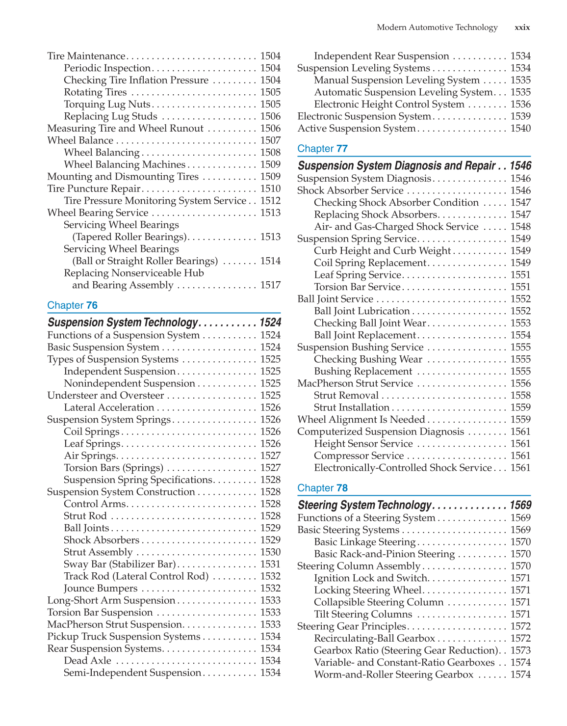 Modern Automotive Technology, 8th Edition page xxix