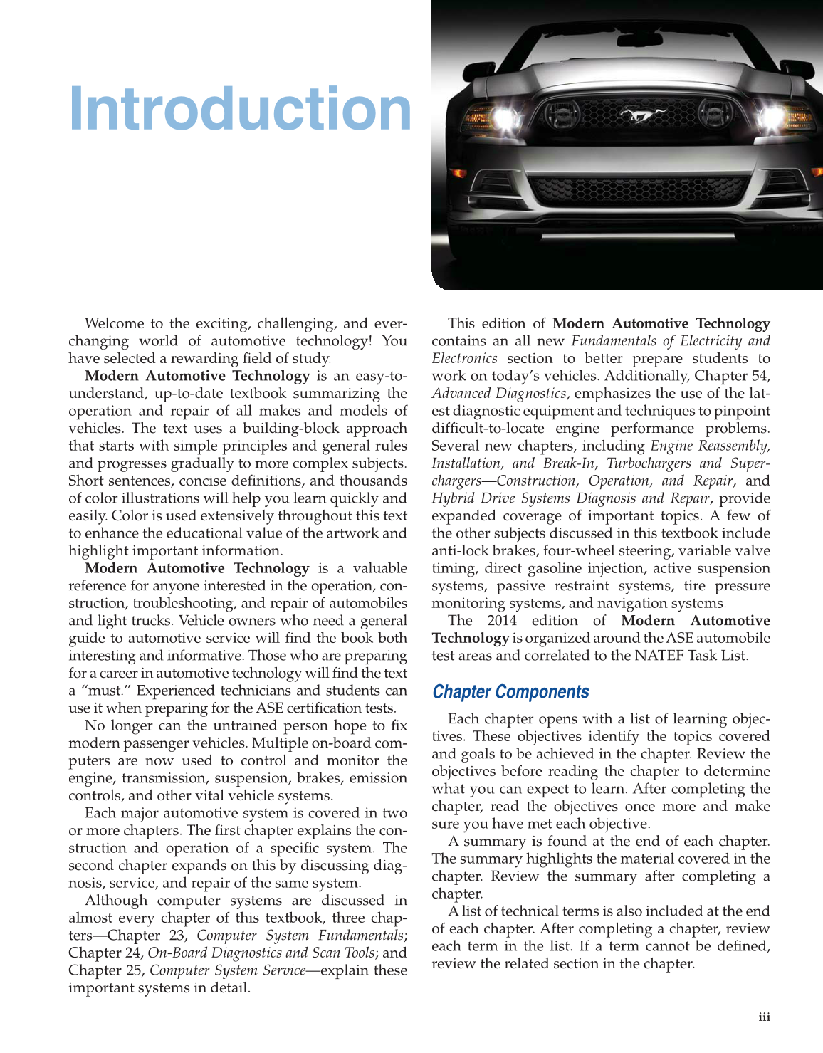 Modern Automotive Technology, 8th Edition page iii