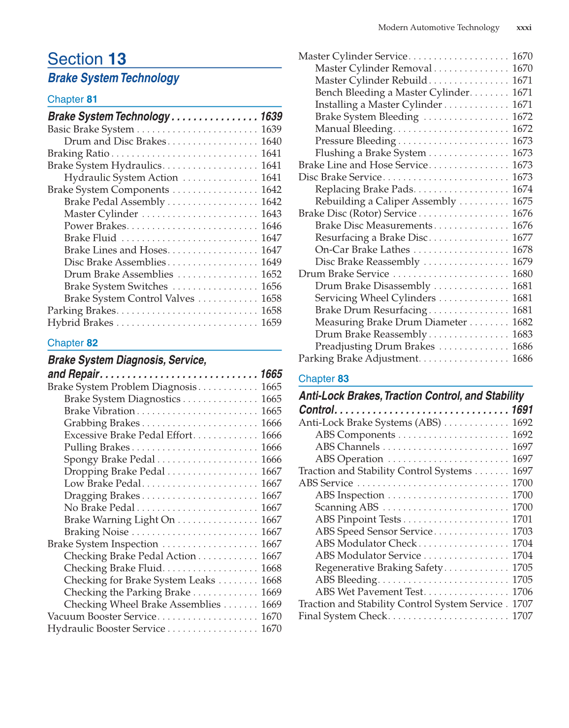 Modern Automotive Technology, 8th Edition page xxxi