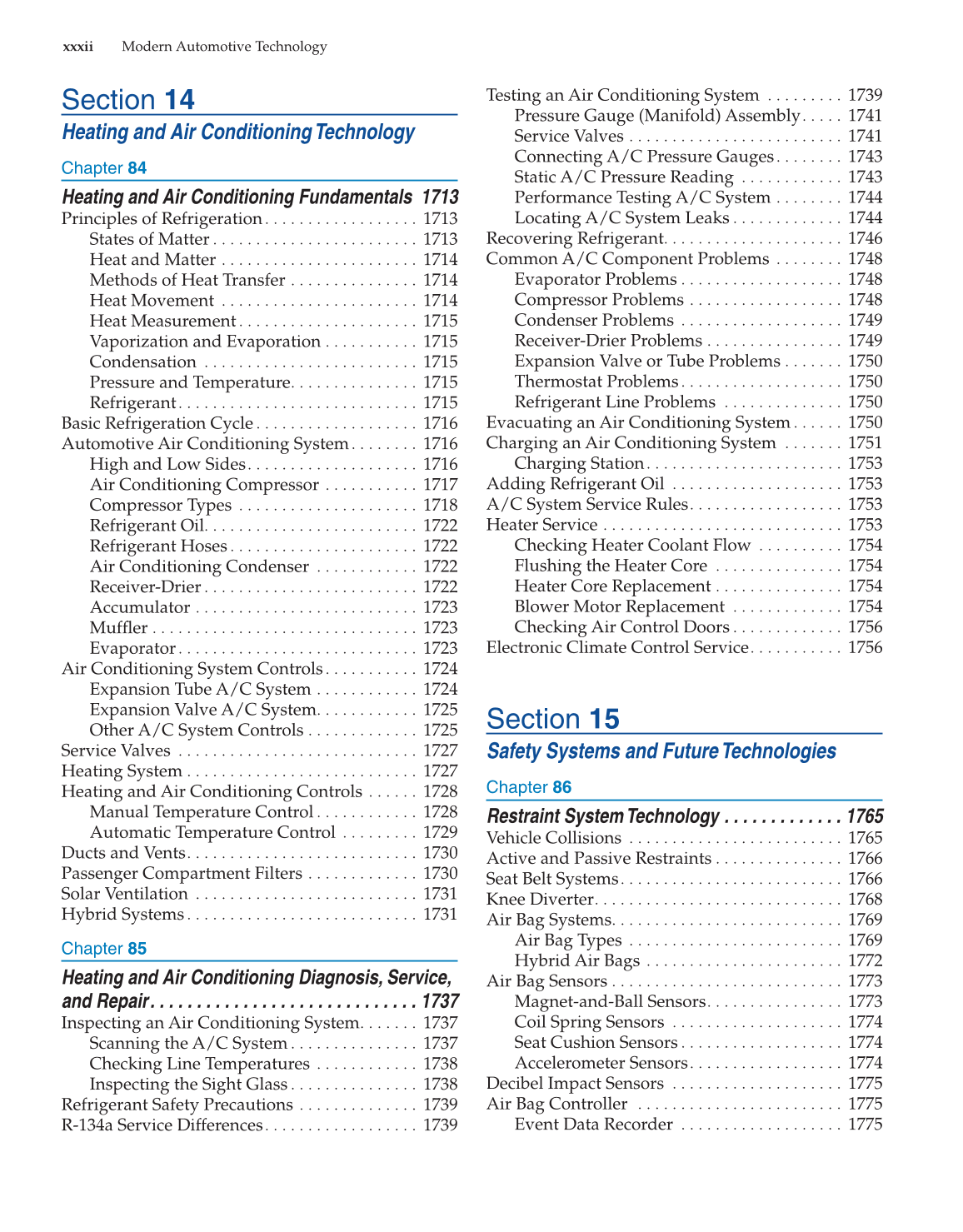 Modern Automotive Technology, 8th Edition page xxxii