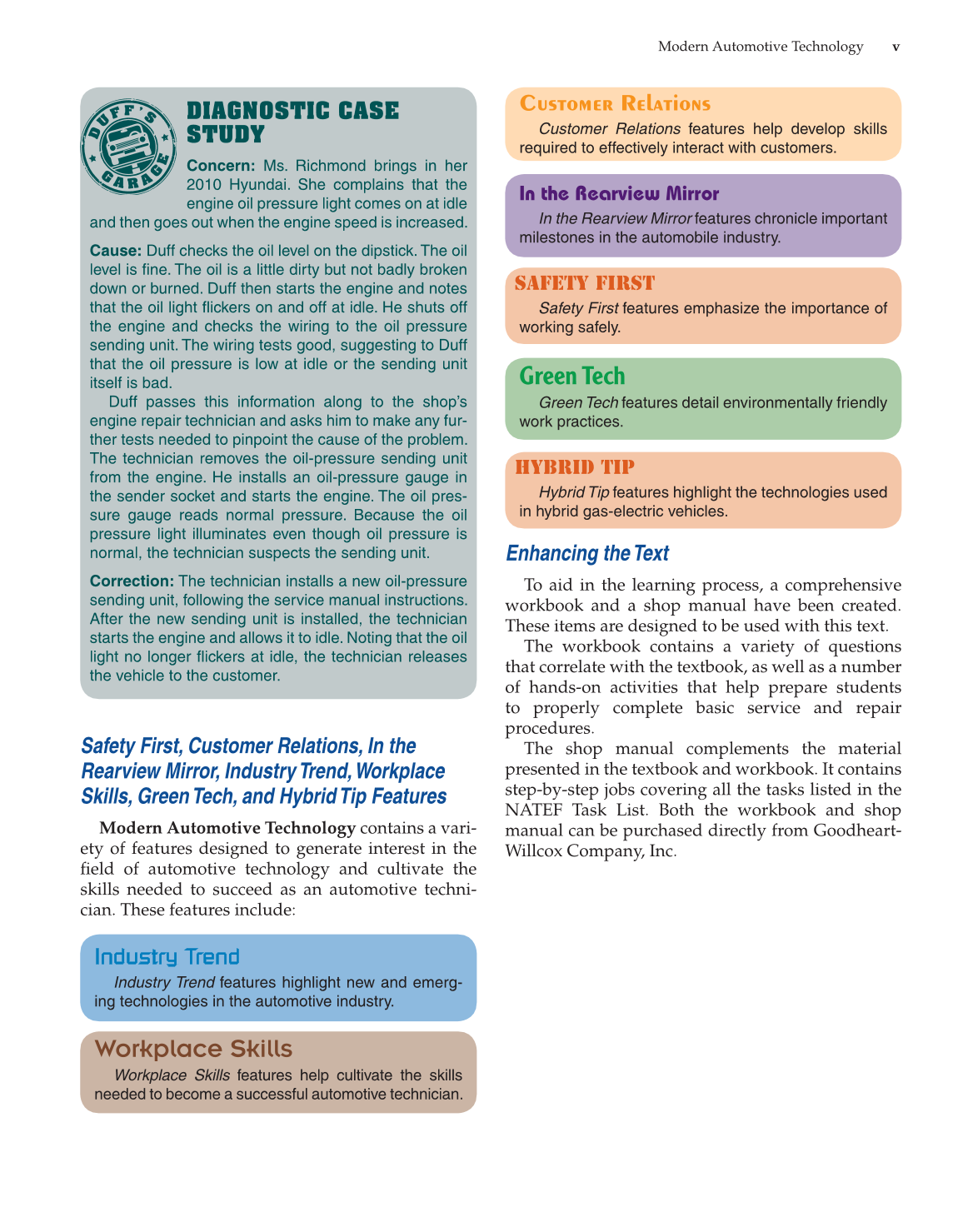 Modern Automotive Technology, 8th Edition page v