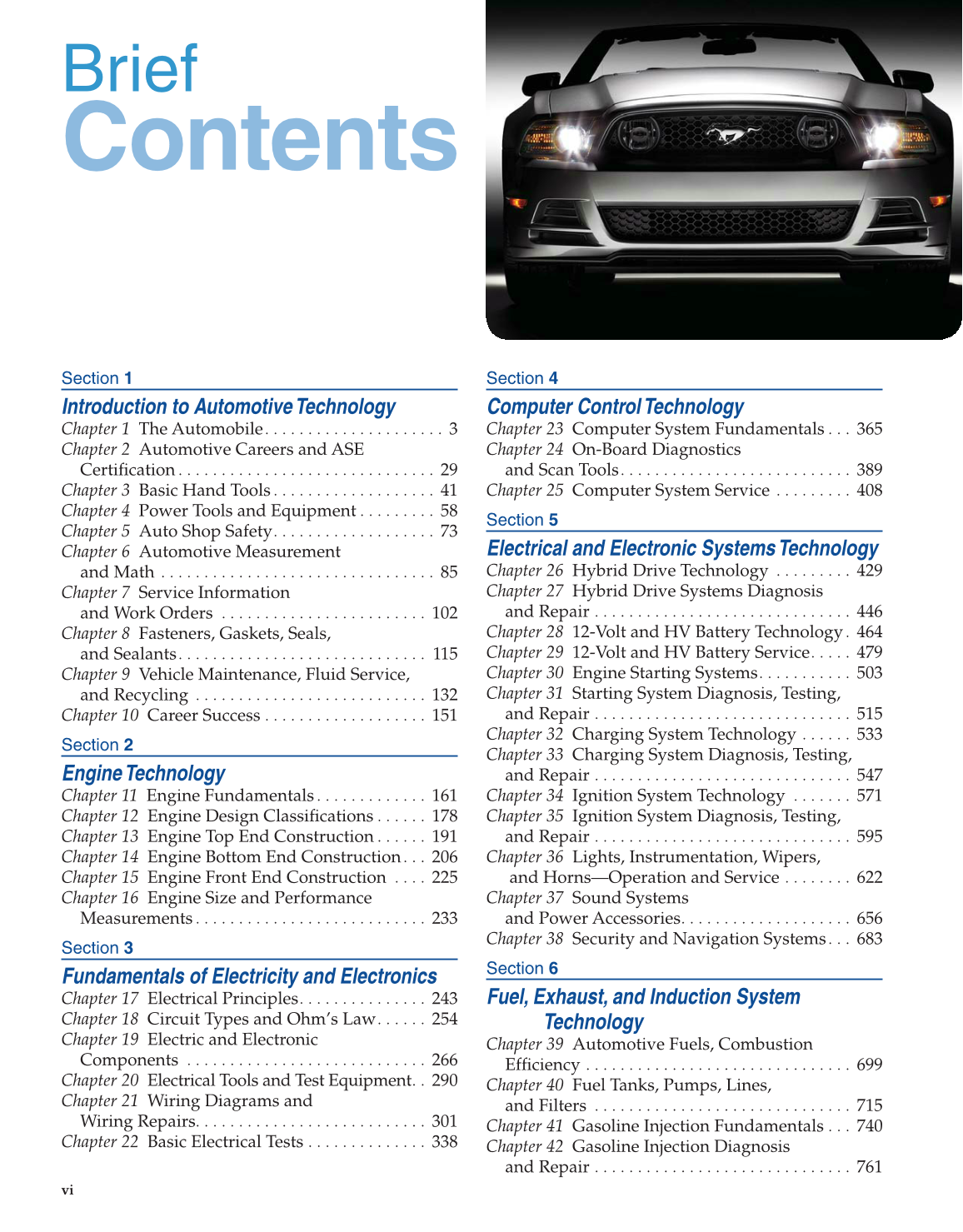Modern Automotive Technology, 8th Edition page vi