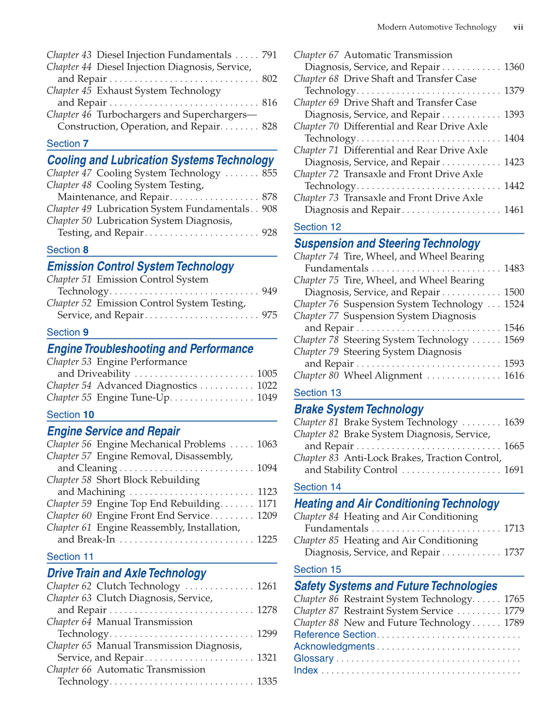 Modern Automotive Technology, 8th Edition page vii