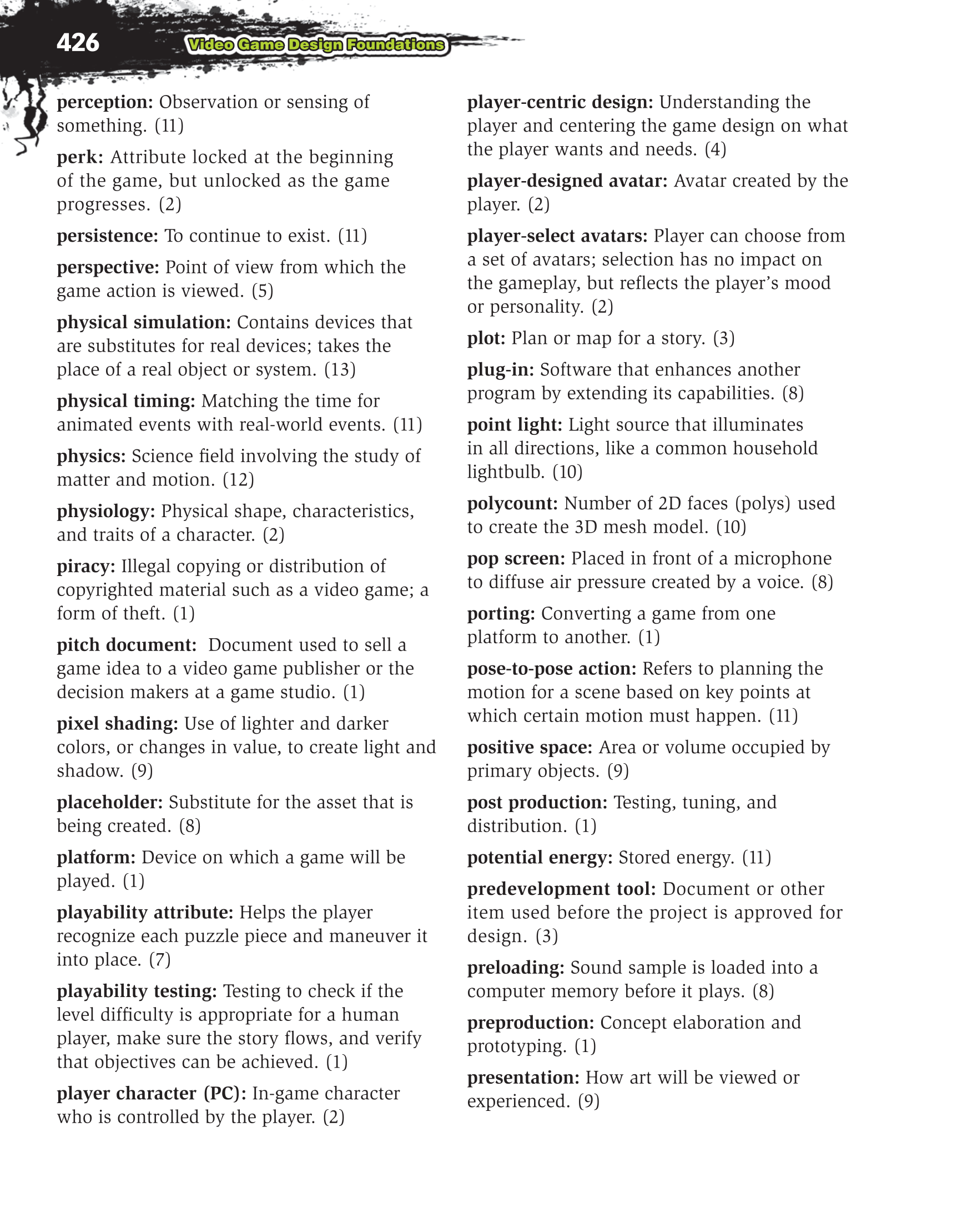 Video Game Design Composition, 1st Edition page 426