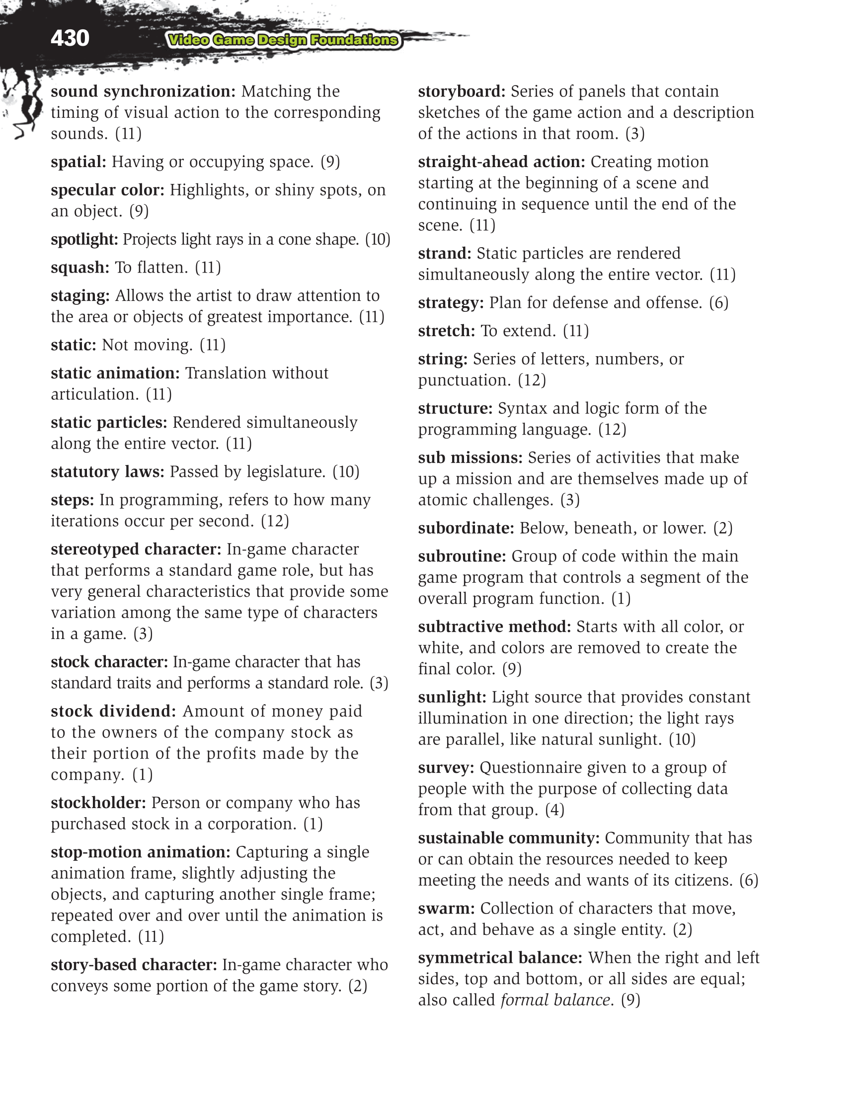 Video Game Design Composition, 1st Edition page 430