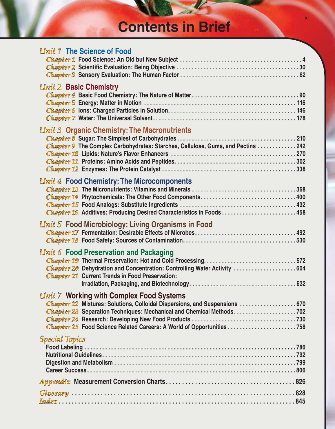 Principles of Food Science, 4th Edition page xi