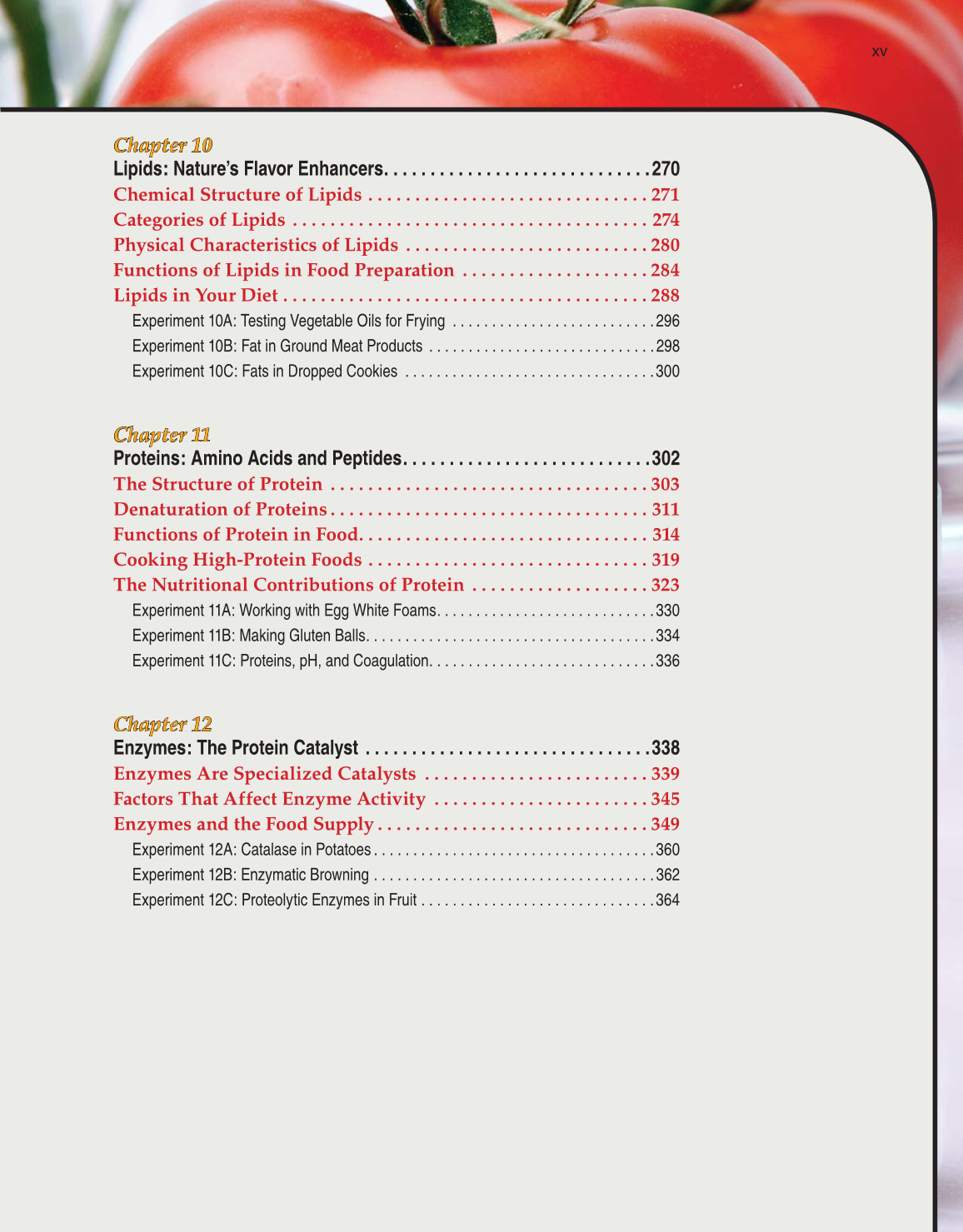 Principles of Food Science, 4th Edition page xv