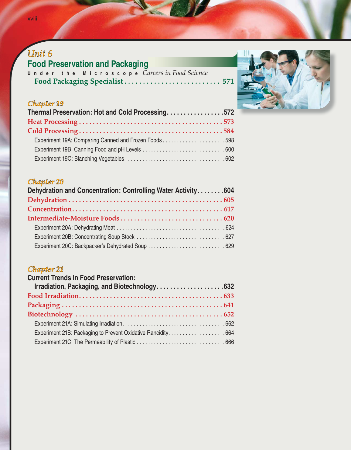 Principles of Food Science, 4th Edition page xviii