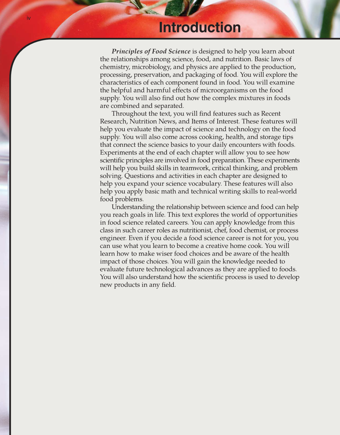 Principles of Food Science, 4th Edition page iv