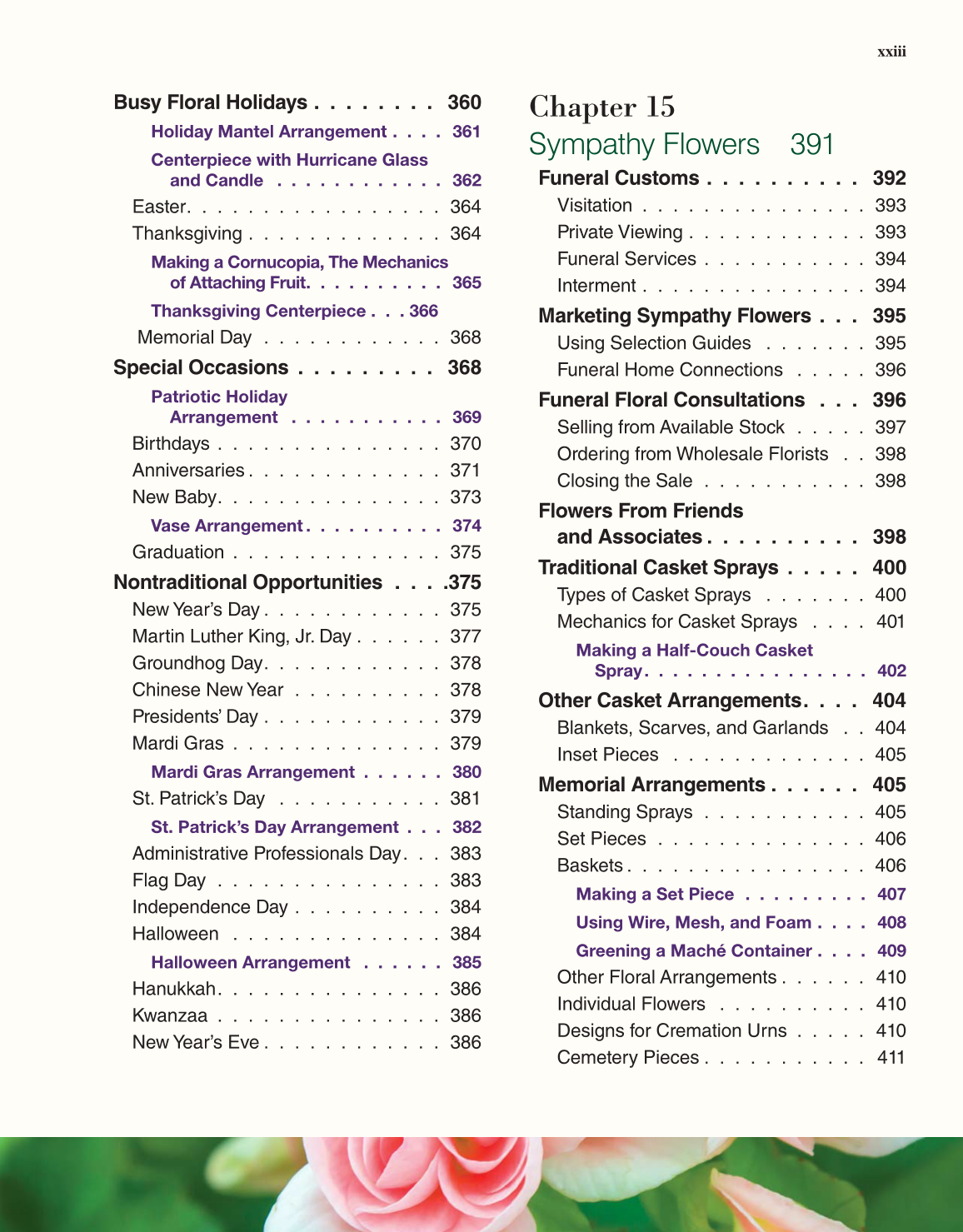 Principles of Floral Design, 1st Edition page xxiii
