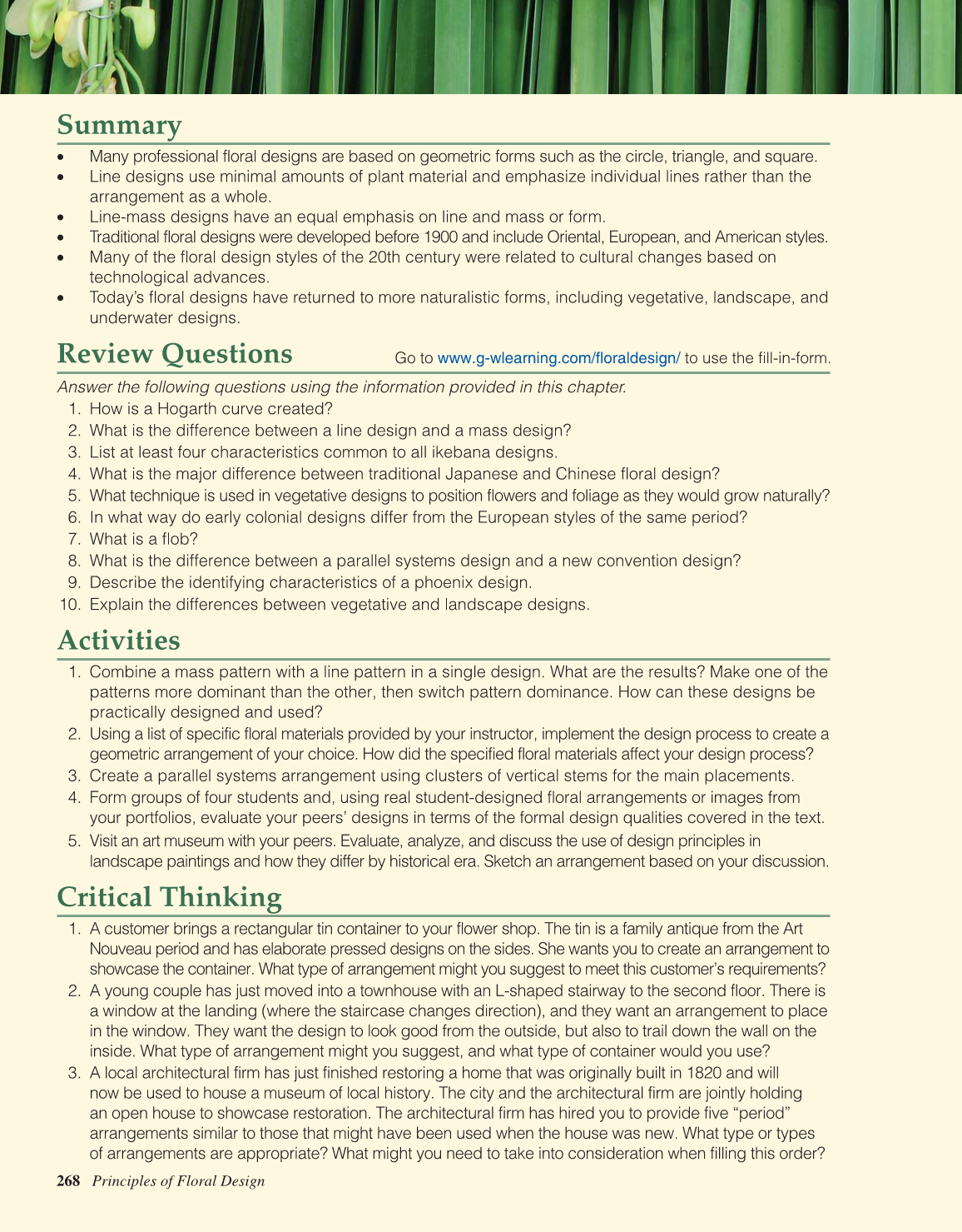Principles of Floral Design, 1st Edition page 268