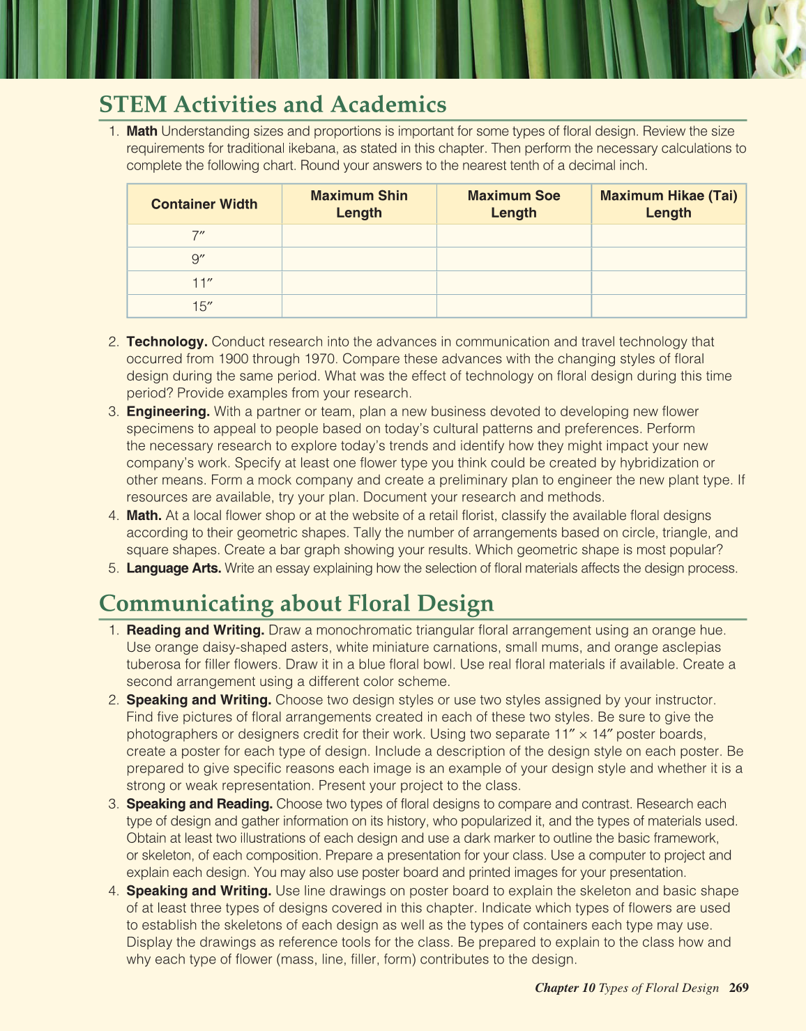 Principles of Floral Design, 1st Edition page 269